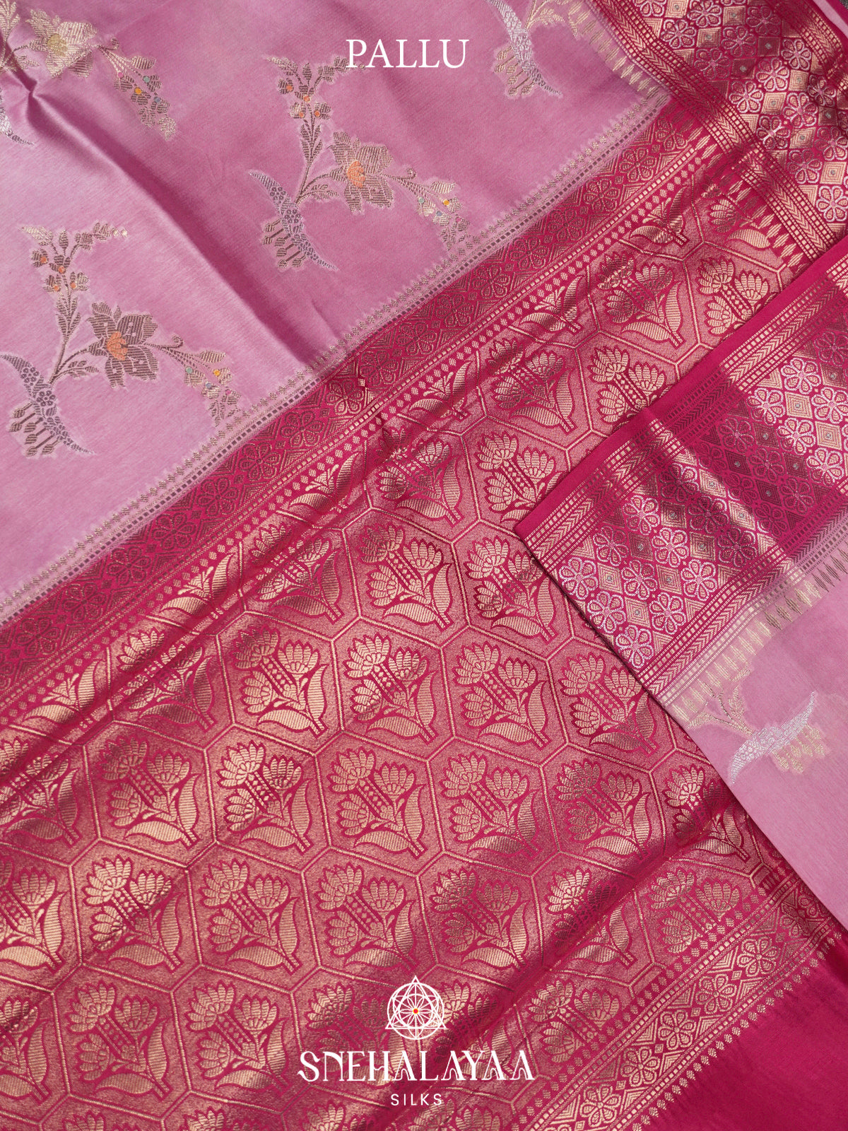 Pink Banaras Raw Silk Saree