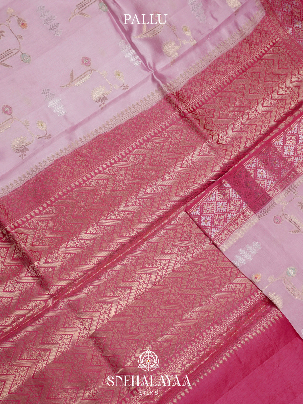 Pink Banaras Raw Silk Saree