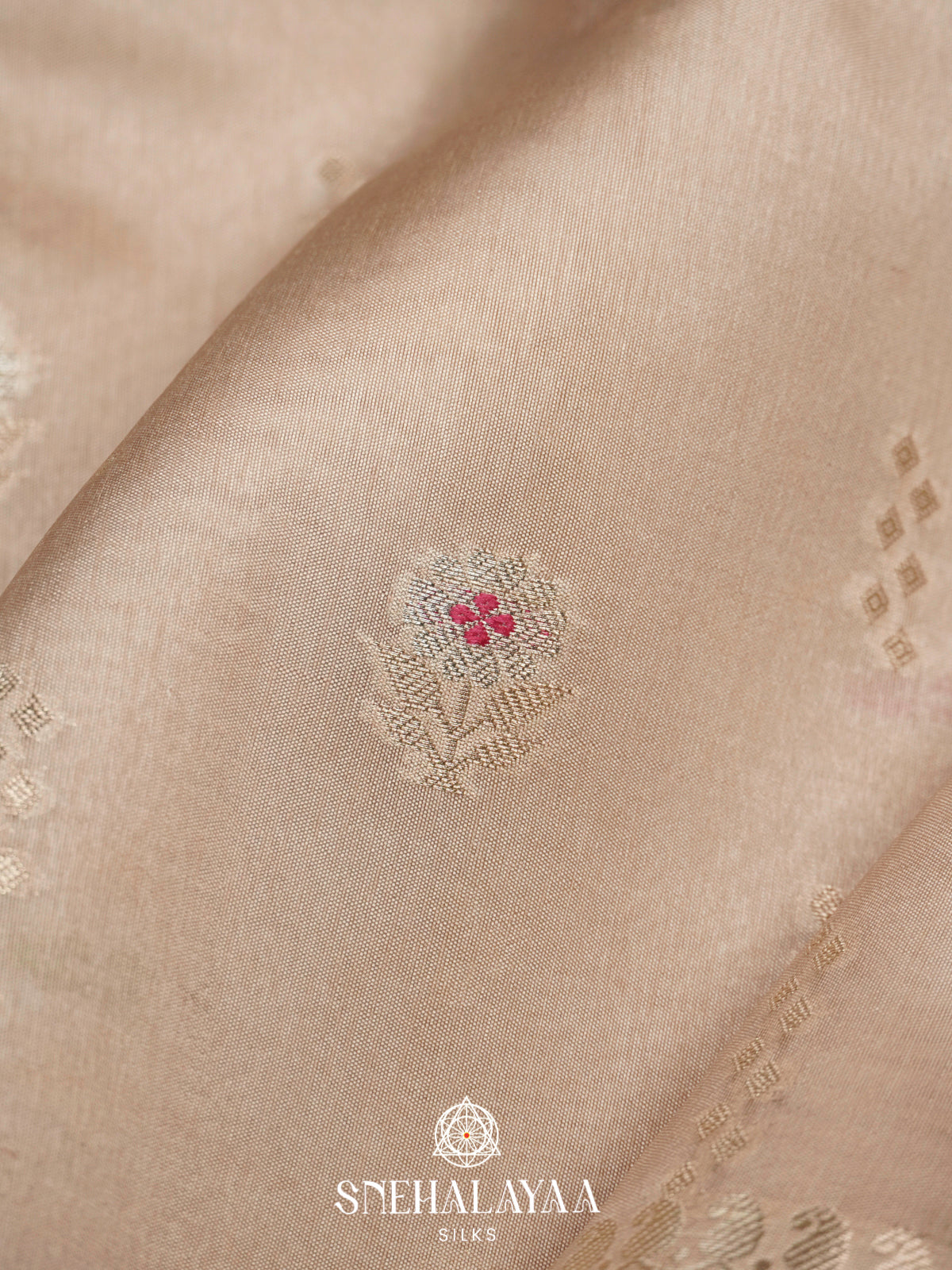 Cream Banaras Raw Silk Saree