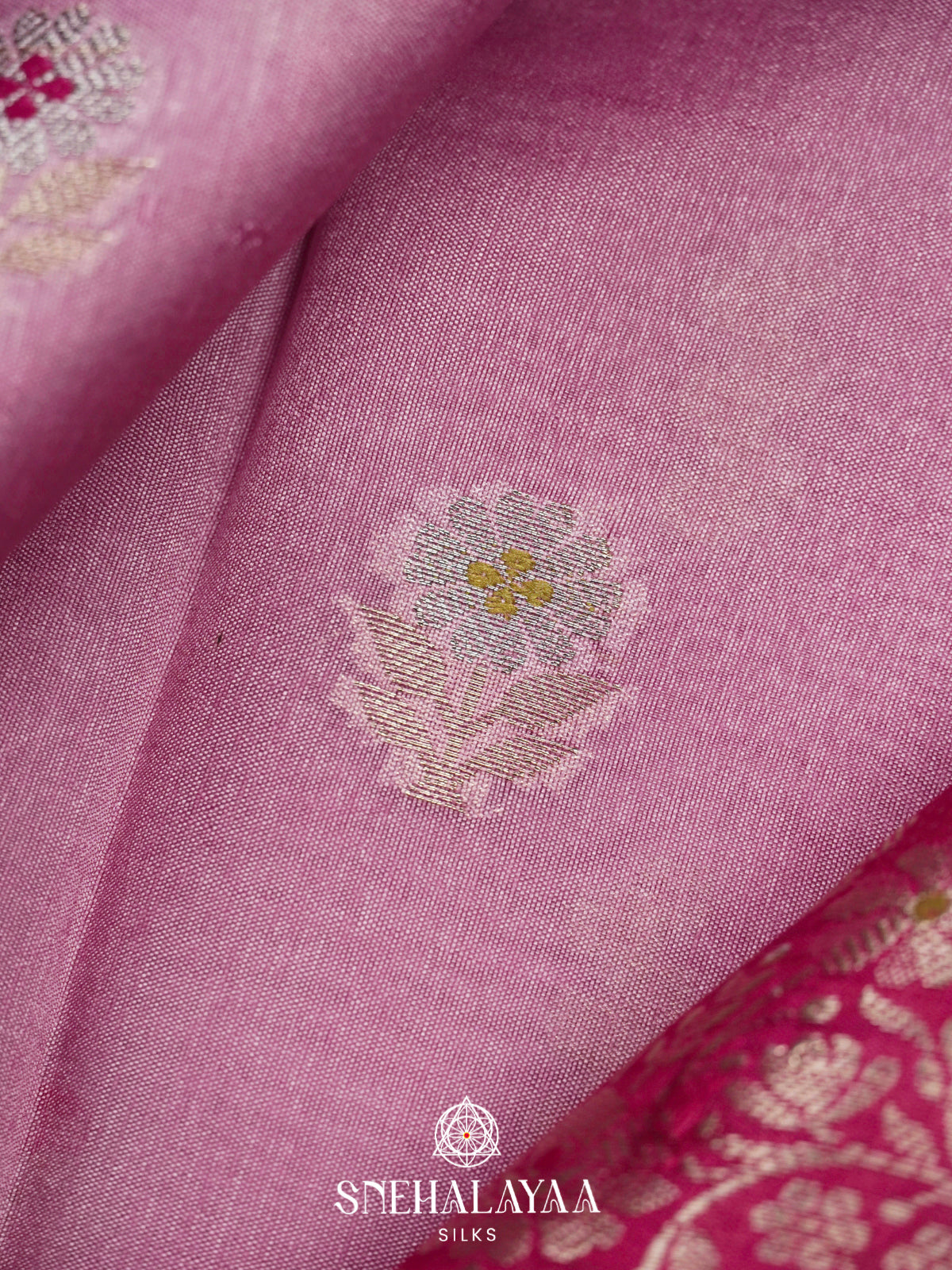 Pink Banaras Raw Silk Saree