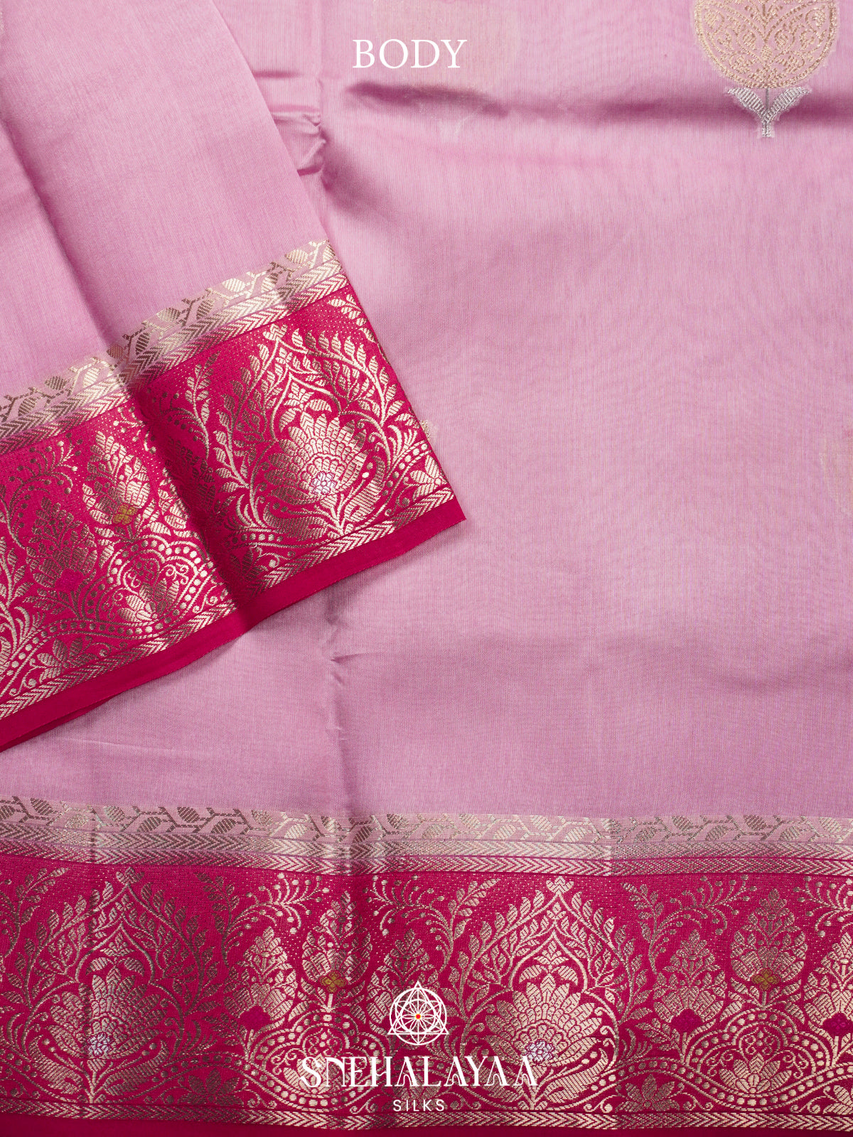 Pink Banaras Raw Silk Saree