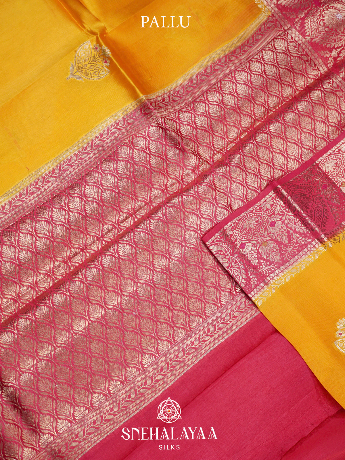 Mango Yellow Banaras Raw Silk Saree