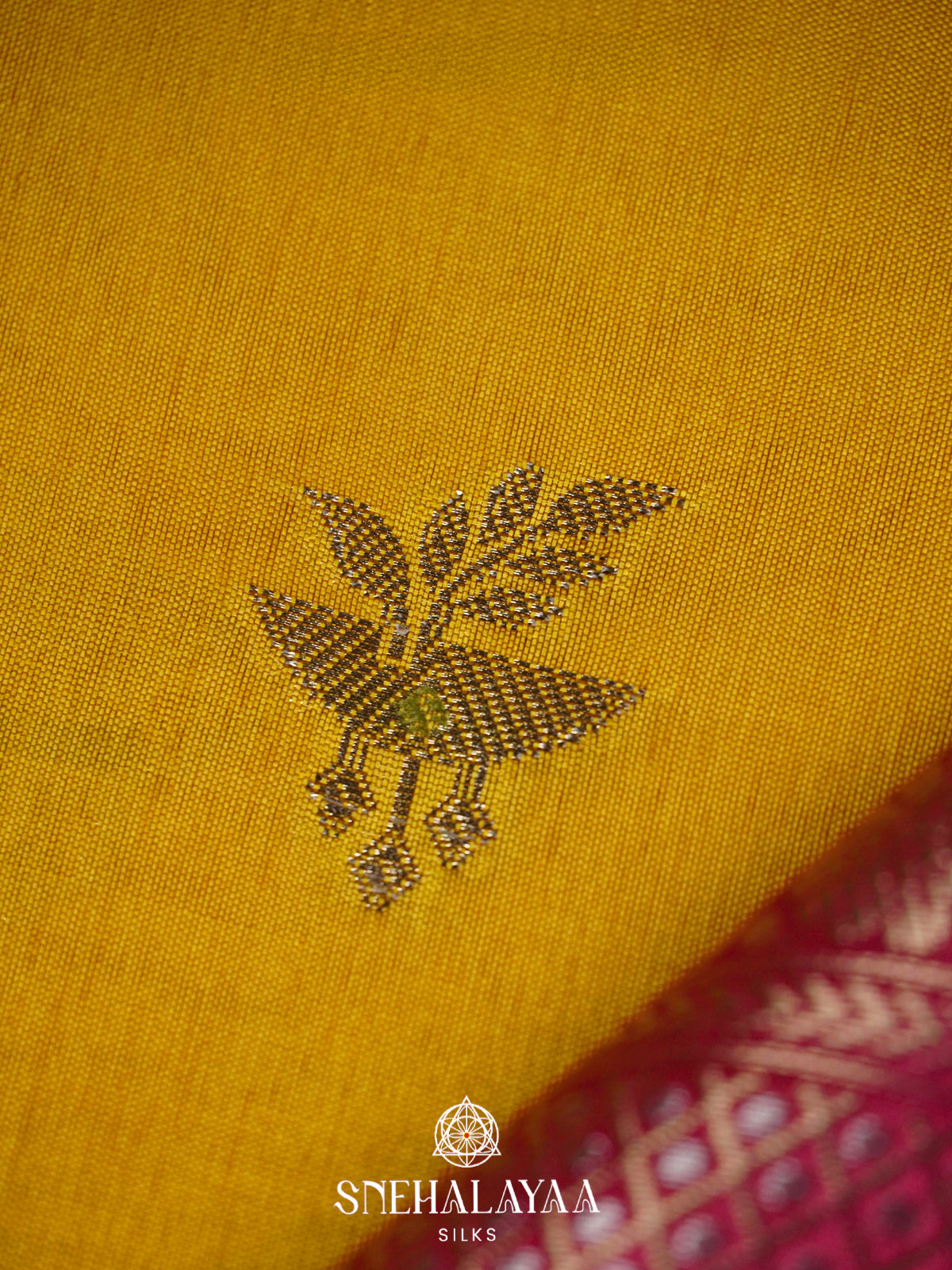 Yellow Banaras Raw Silk Saree