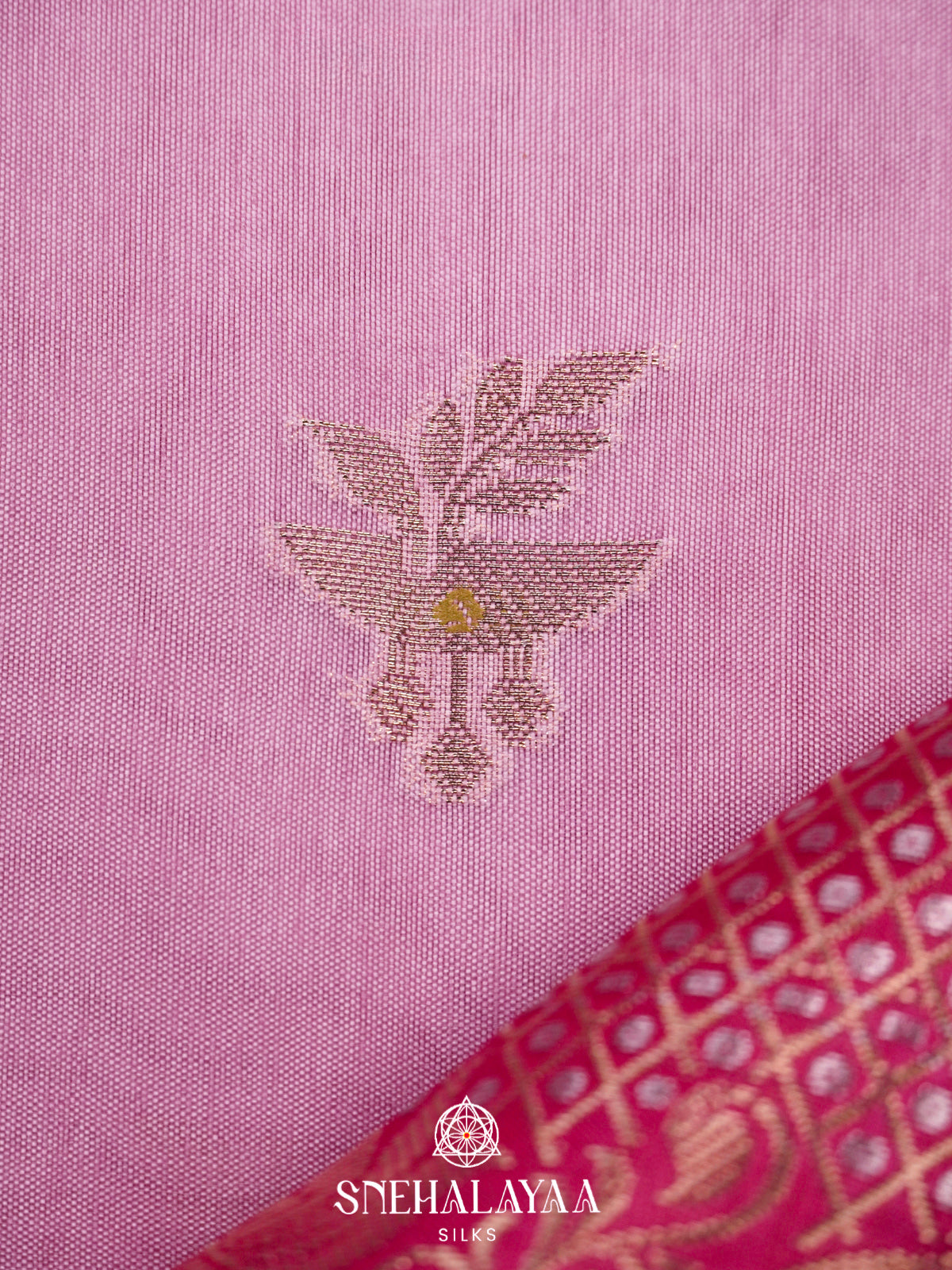 Pink Banaras Raw Silk Saree