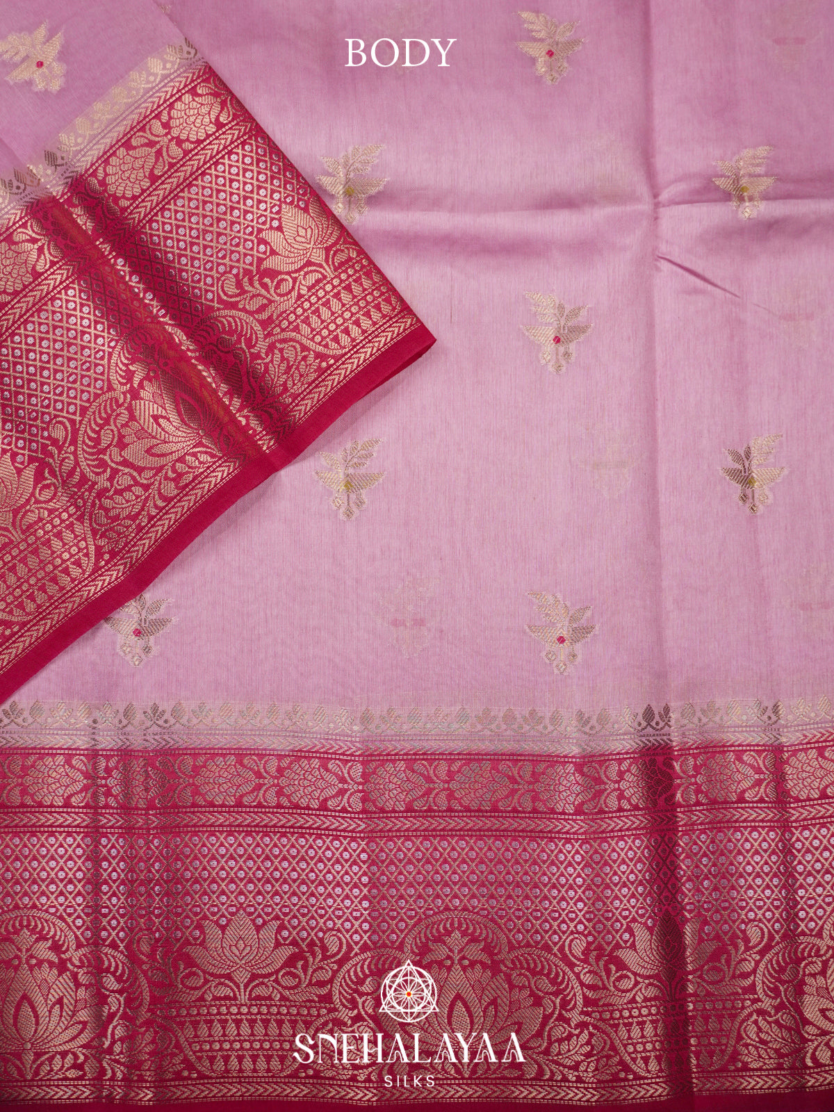 Pink Banaras Raw Silk Saree