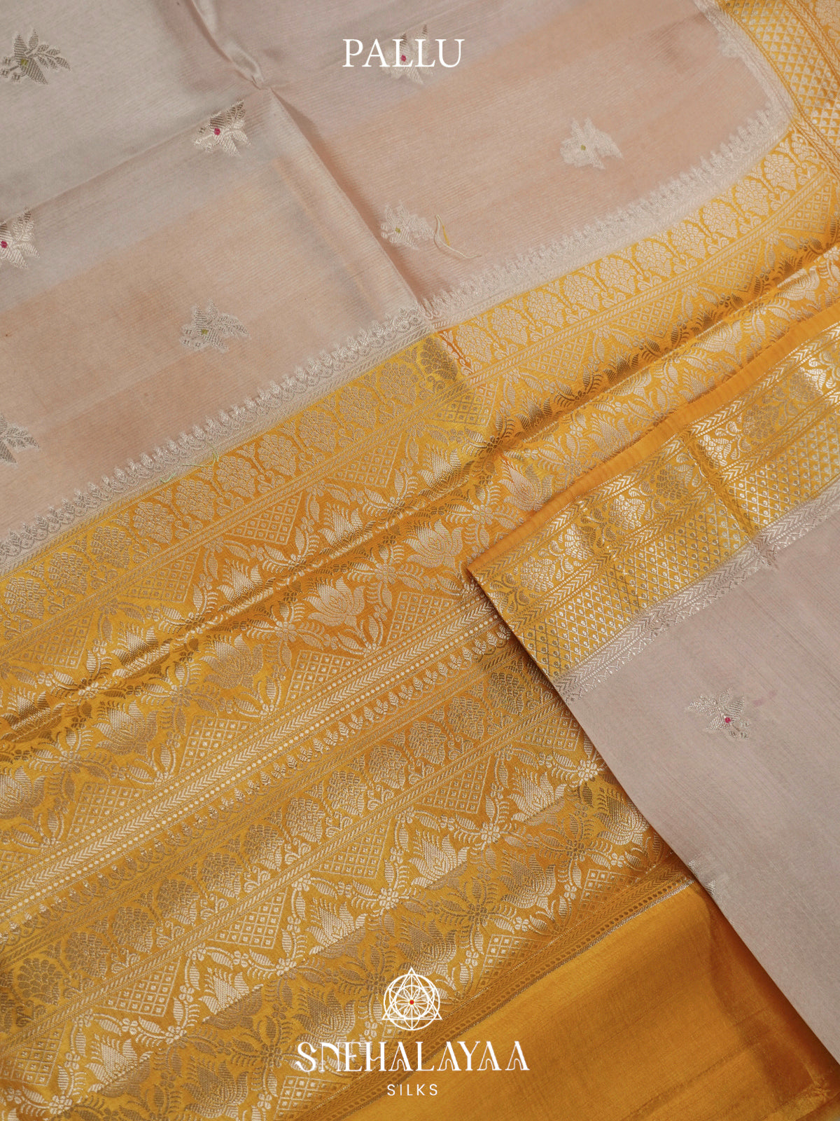 Beige Banaras Raw Silk Saree