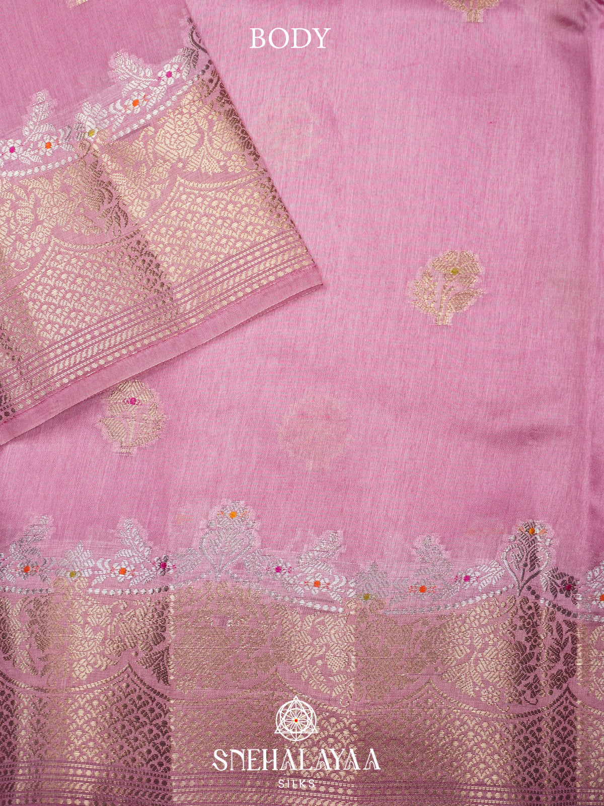 Pink Banaras Raw Silk Saree