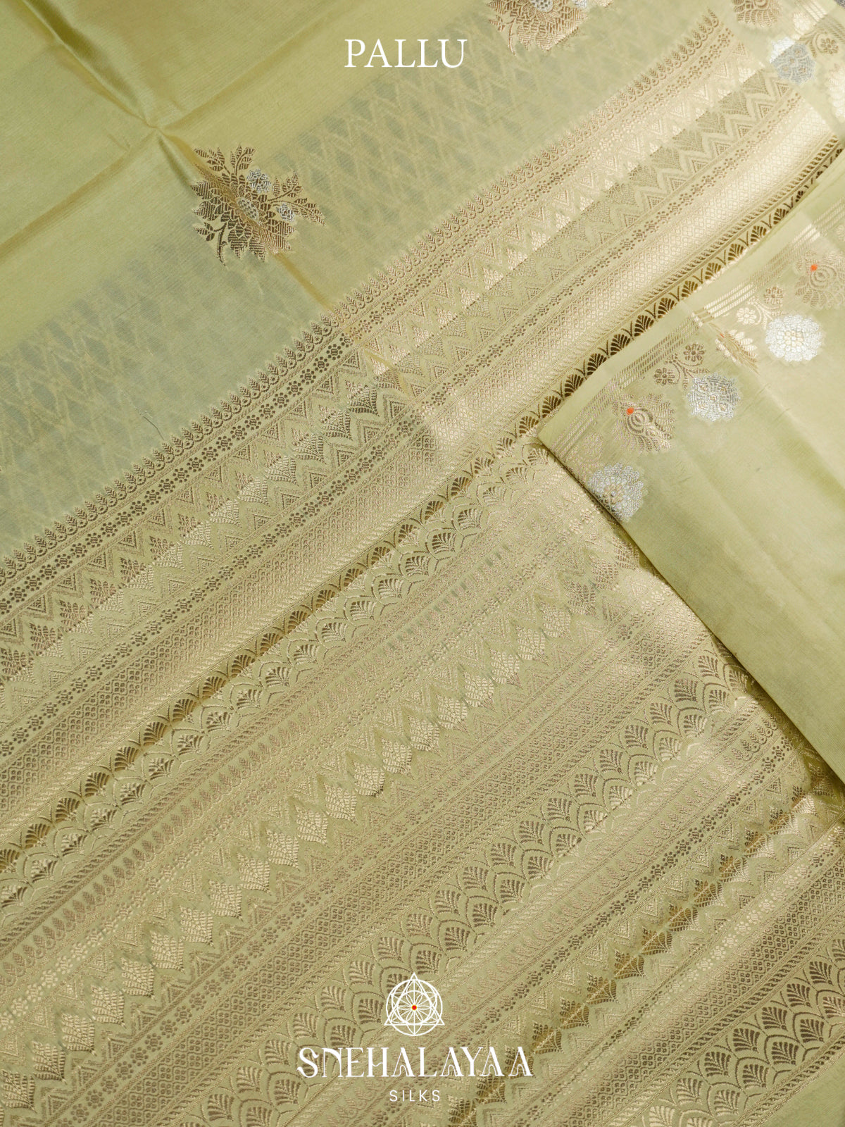 Pista Green Banaras Raw Silk Saree