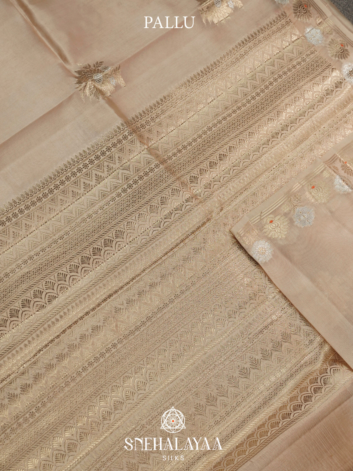 Cream Banaras Raw Silk Saree