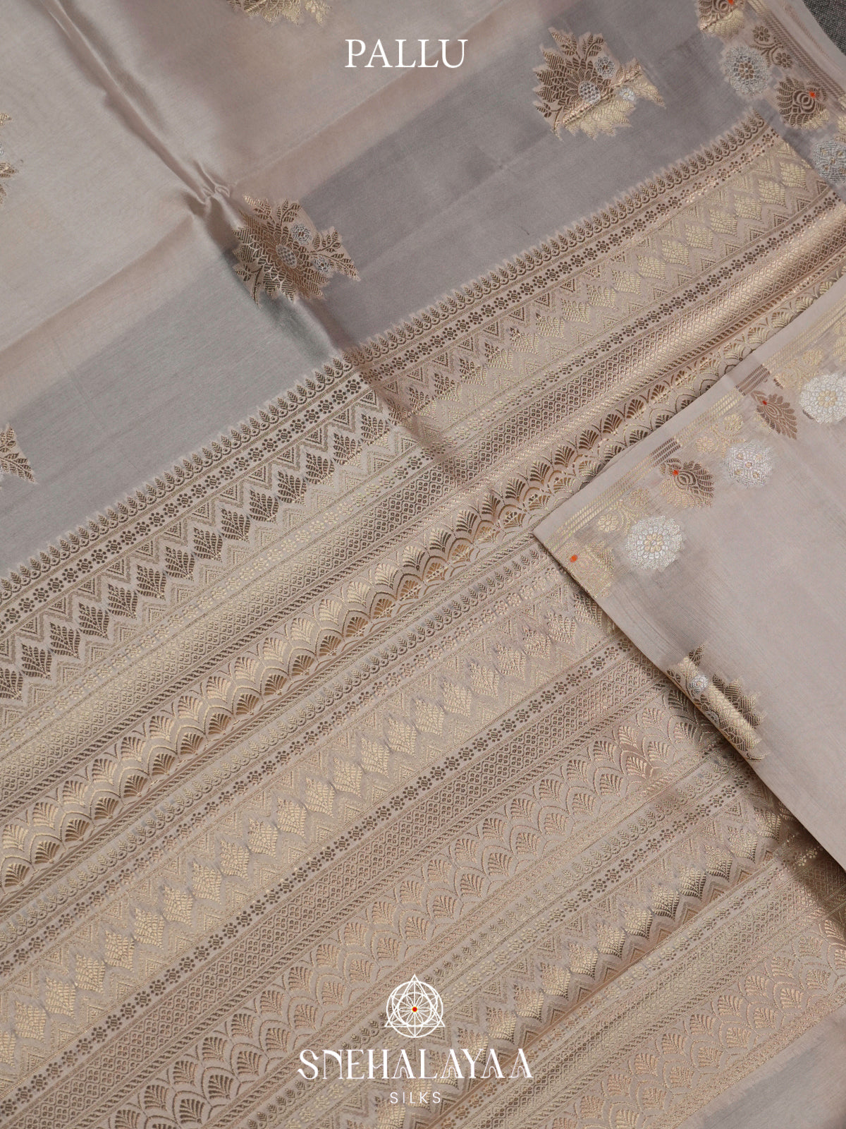 Grey Banaras Raw Silk Saree
