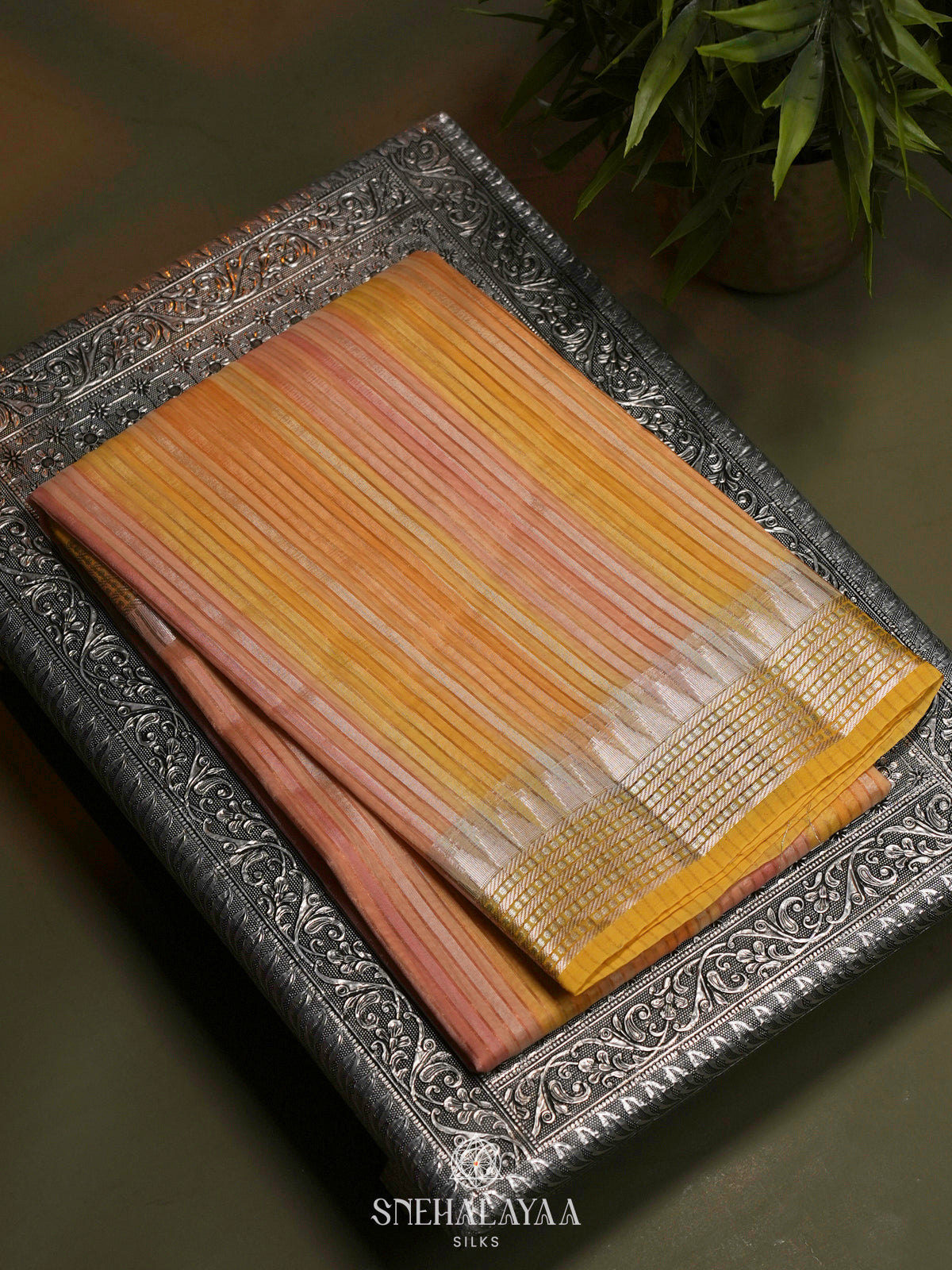 Multicolour Organza Saree