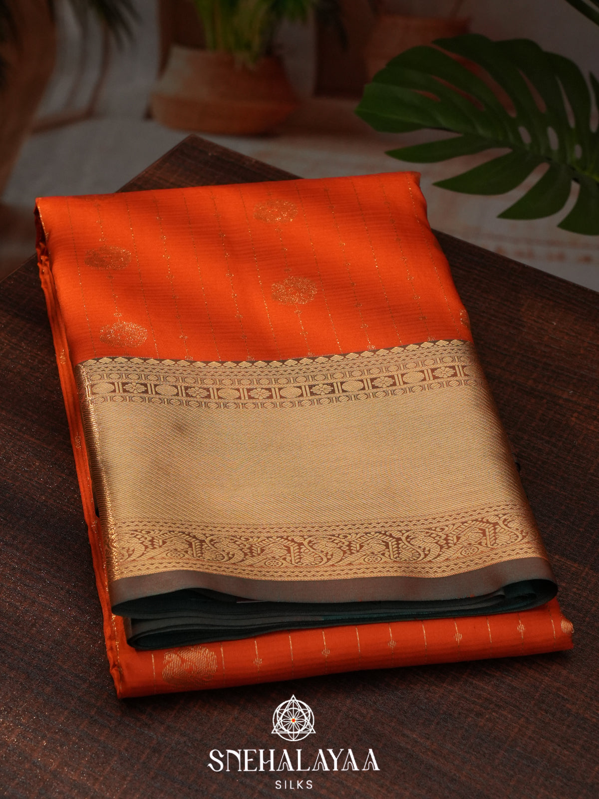 Orange Kanjivaram Silk Saree