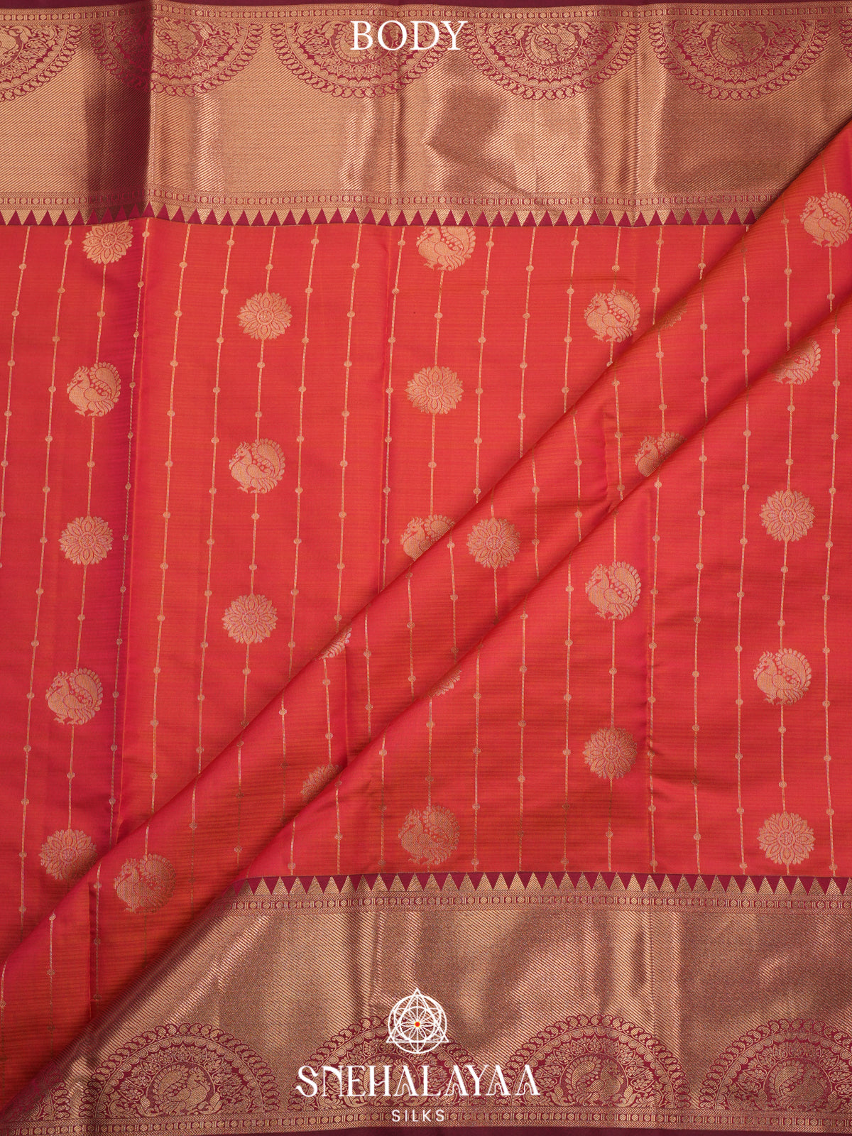 Ruby Red Kanjivaram Silk Saree