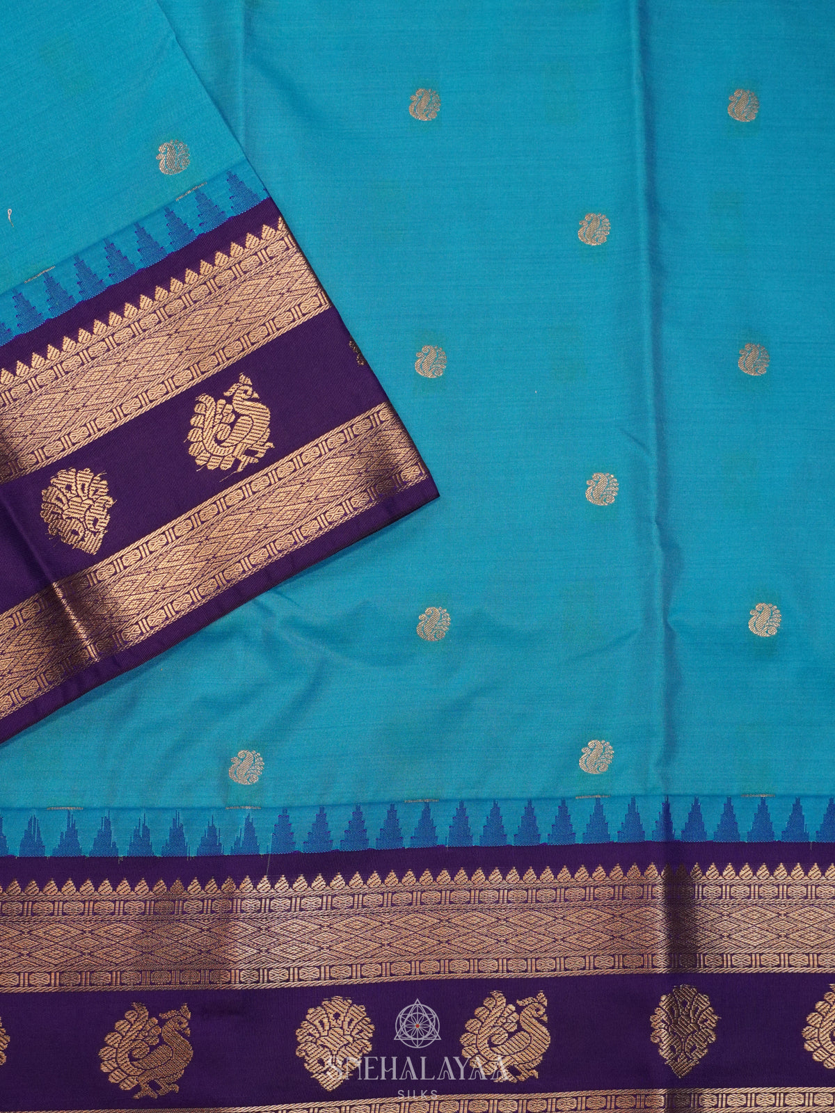Sky Blue Art Silk Saree