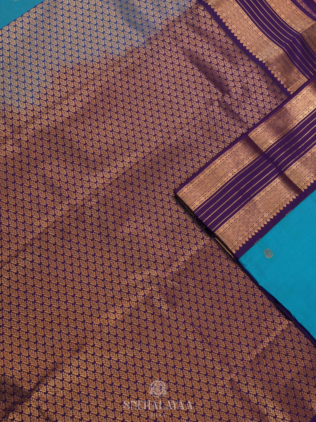Sky Blue Art Silk Saree