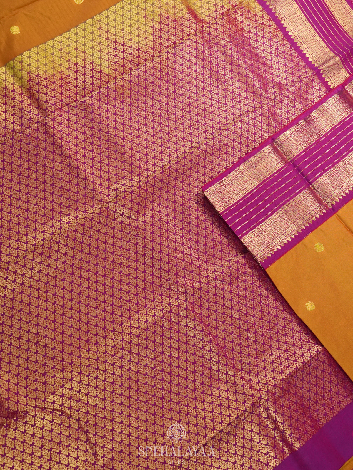 Mustard Yellow Art Silk Saree