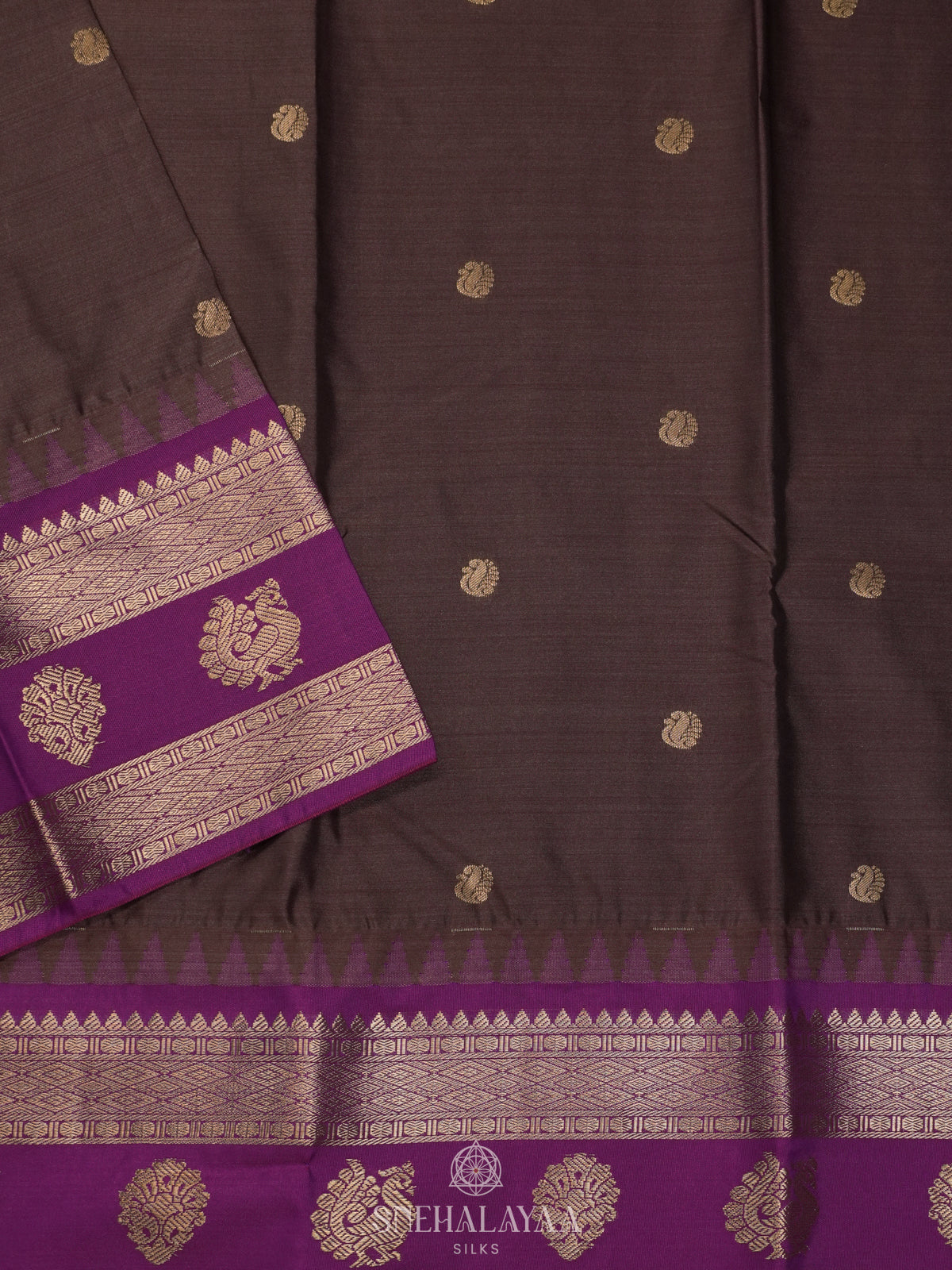 Brown Art Silk Saree