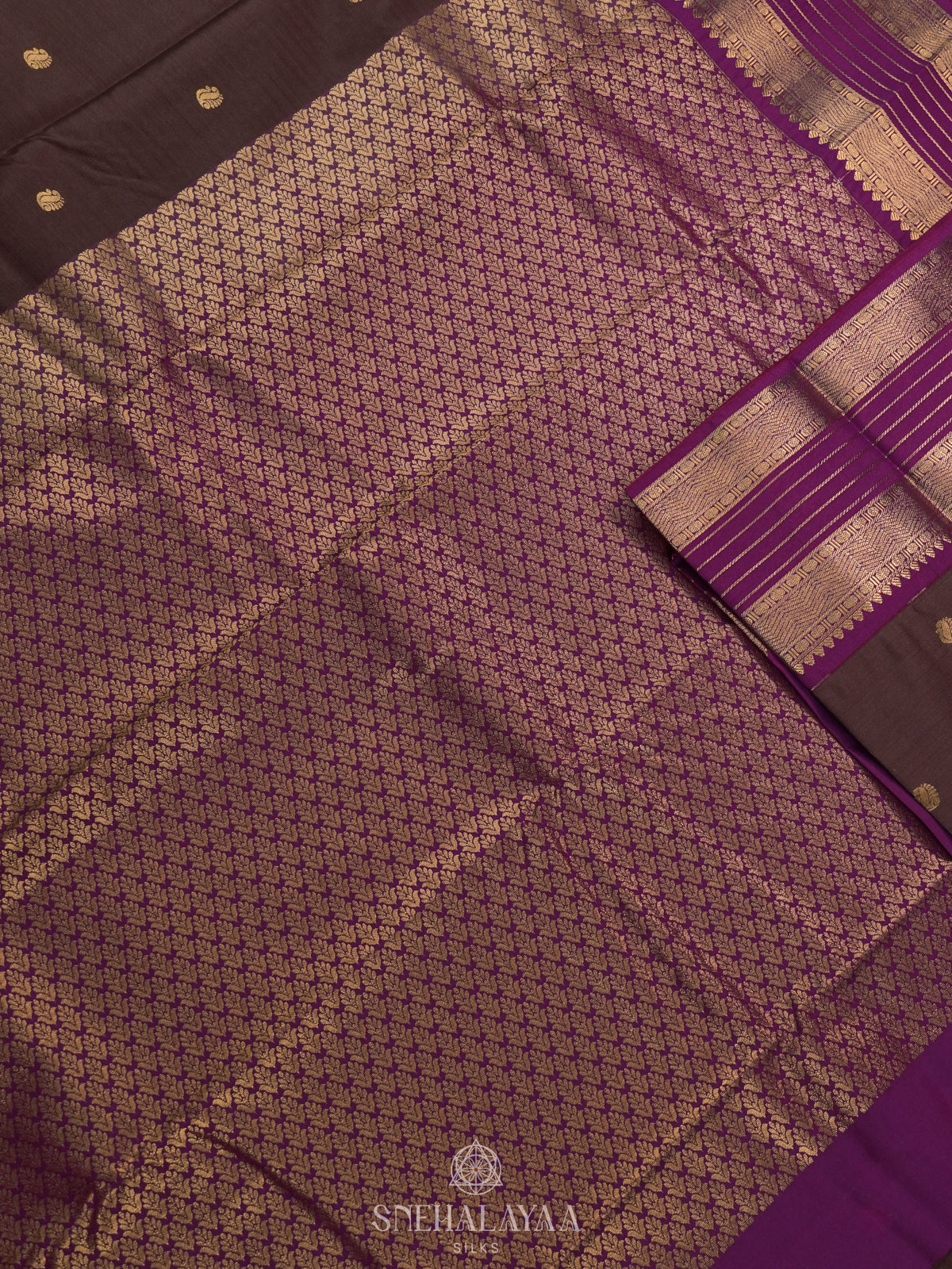 Brown Art Silk Saree