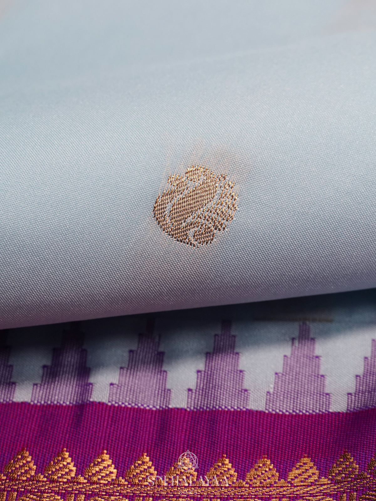 Pale Blue Art Silk Saree