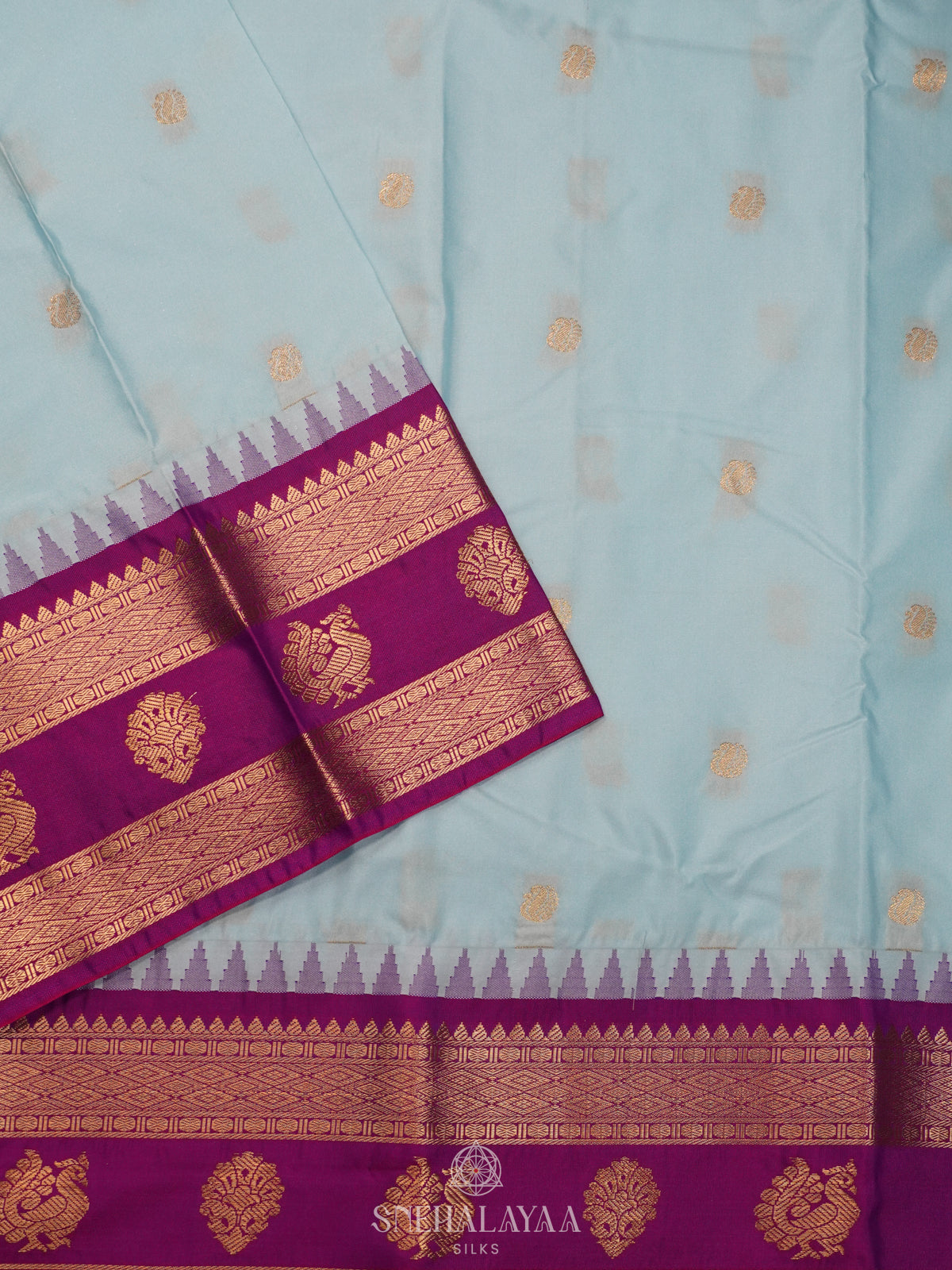 Pale Blue Art Silk Saree