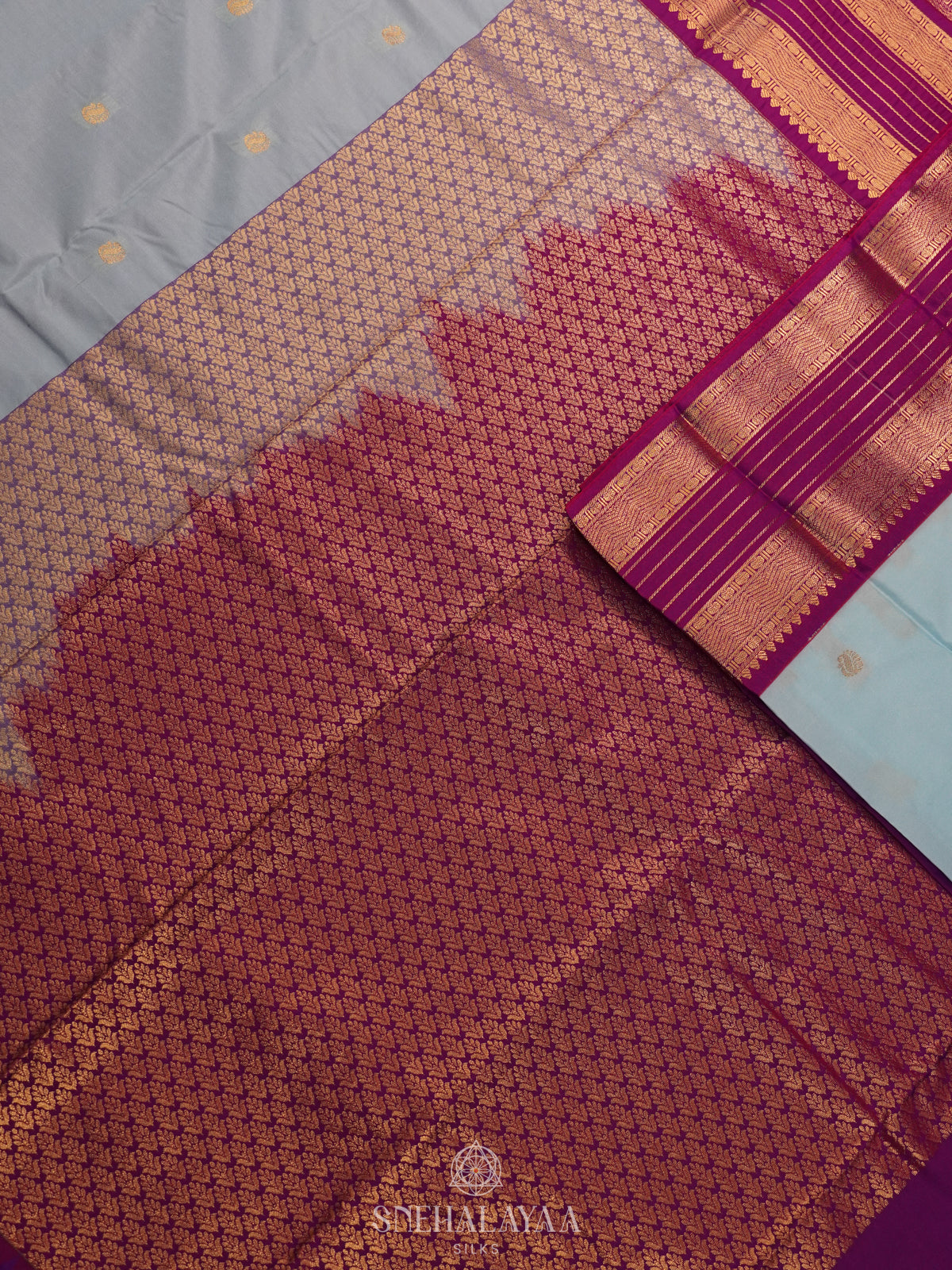 Pale Blue Art Silk Saree
