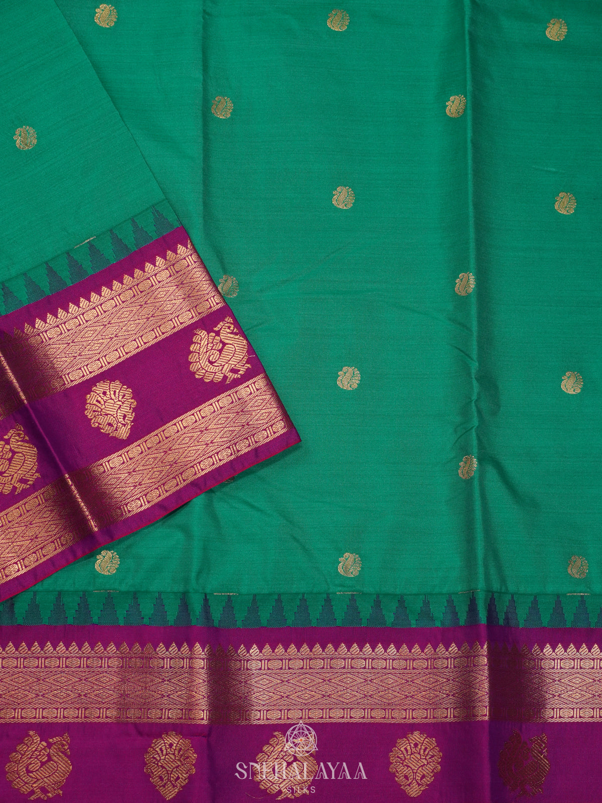 Teal Green Art Silk Saree
