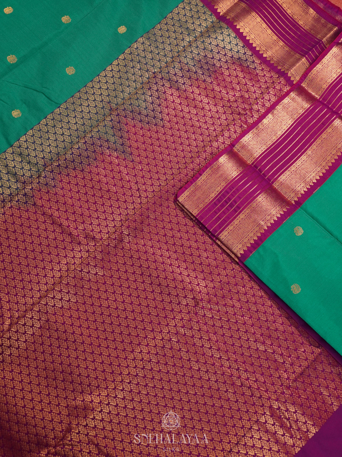 Teal Green Art Silk Saree