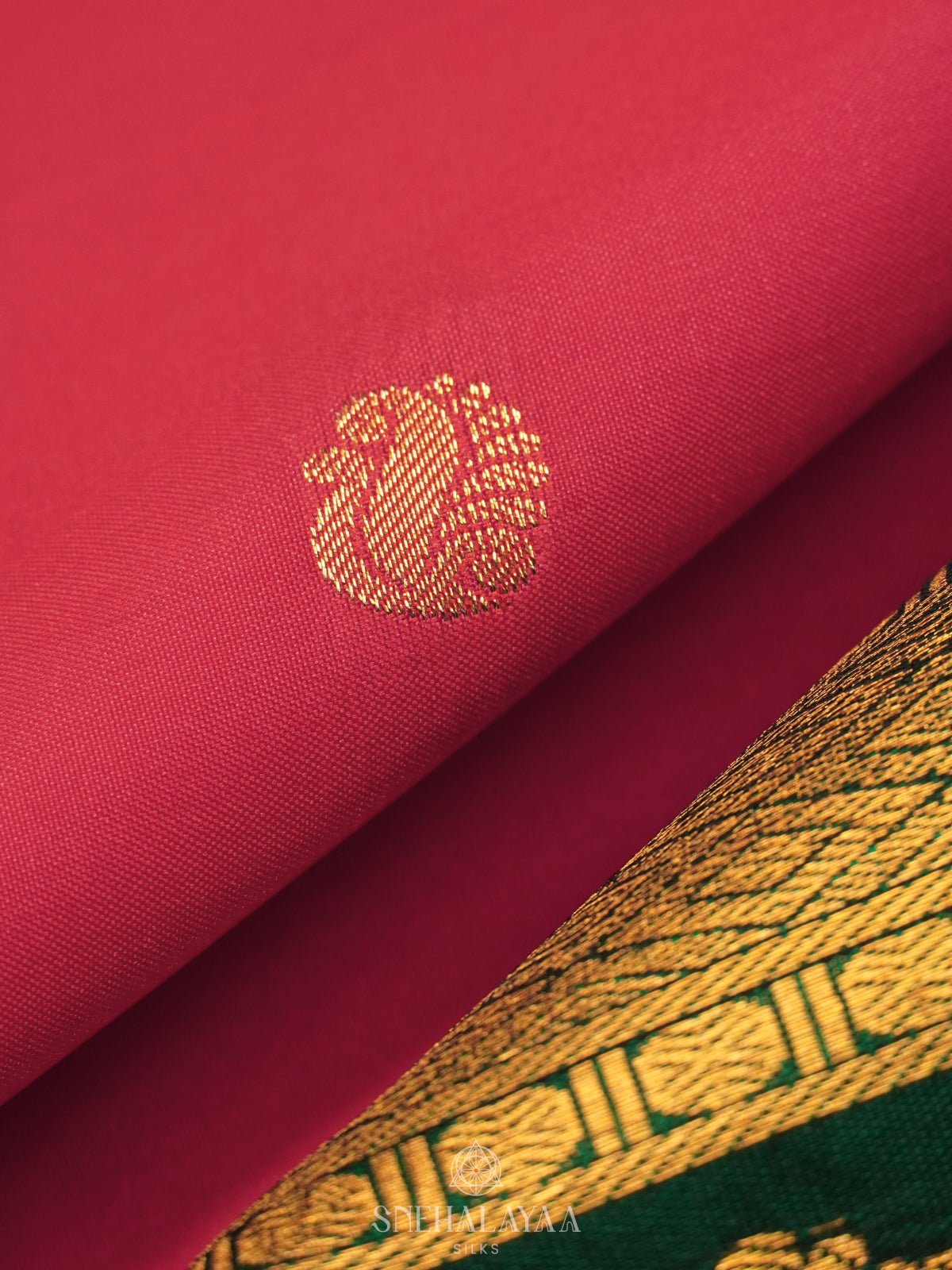 Ruby Red Art Silk Saree