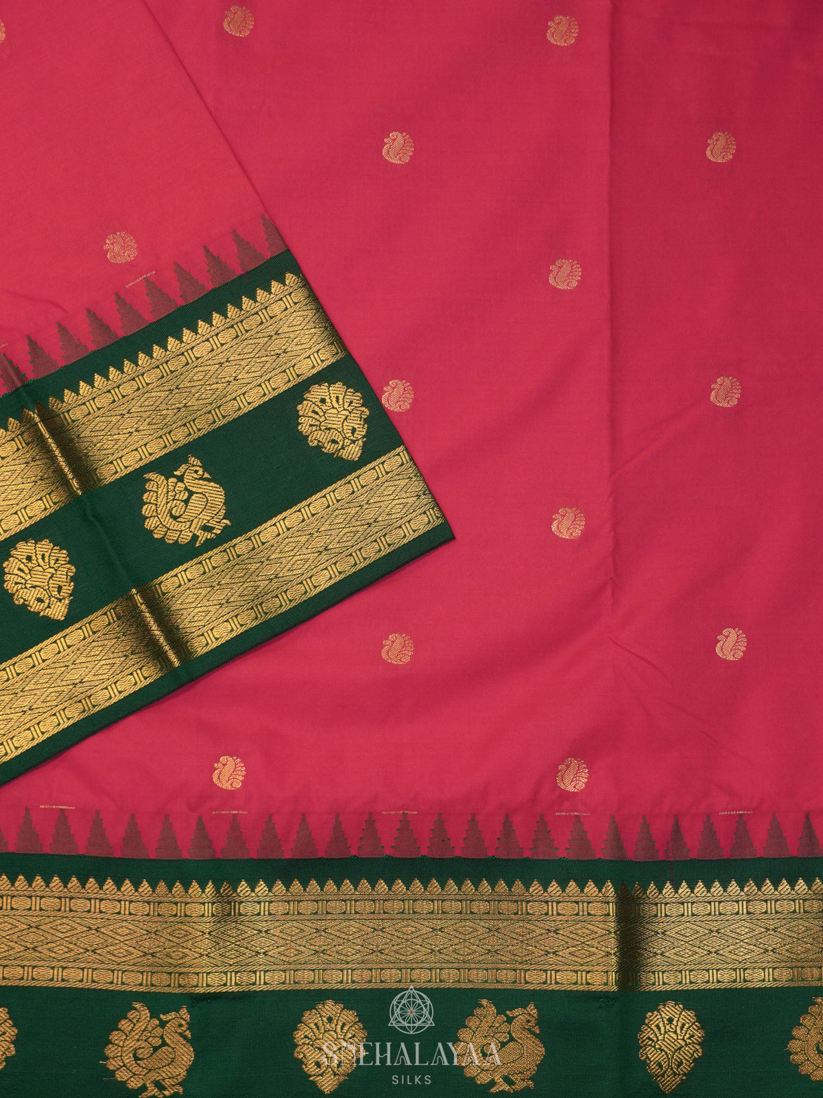 Ruby Red Art Silk Saree
