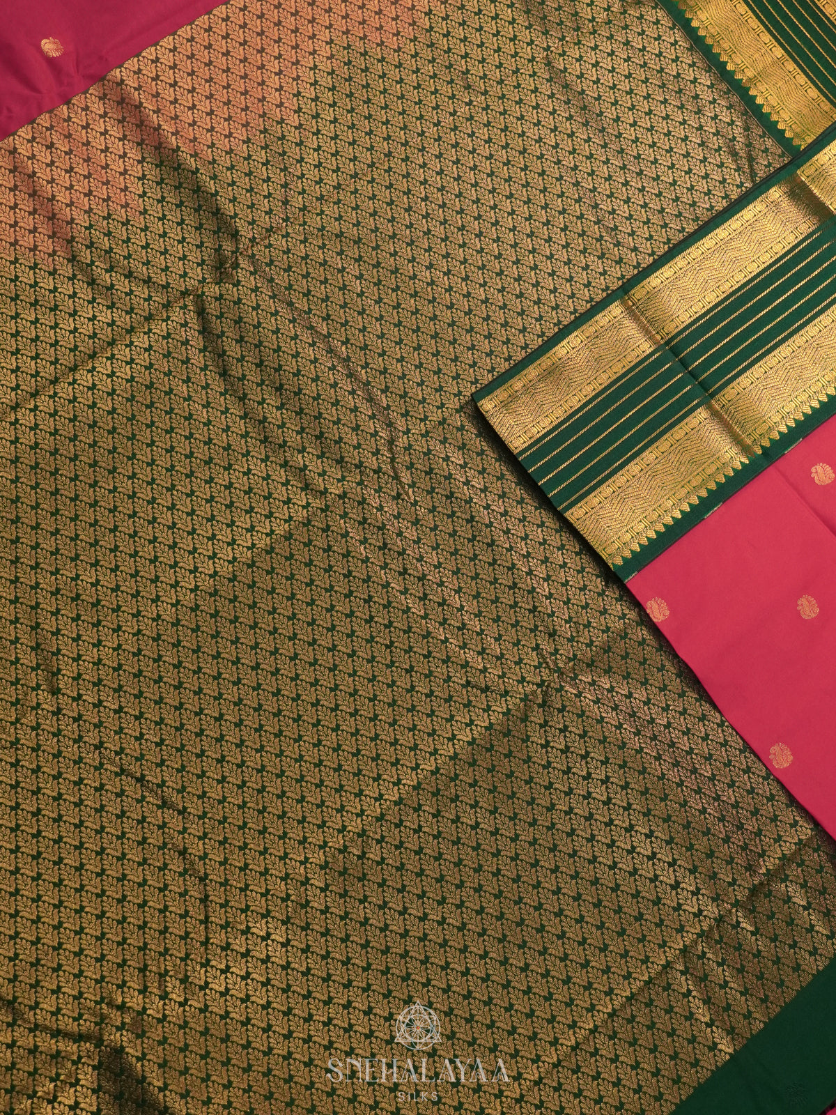 Ruby Red Art Silk Saree