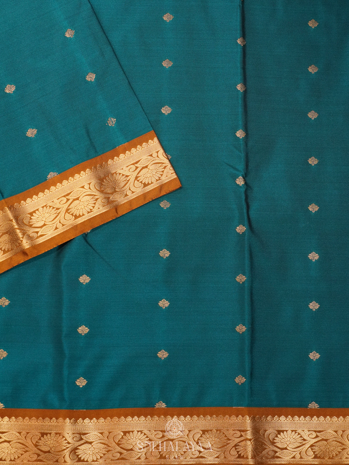 Teal Blue Art Silk Saree