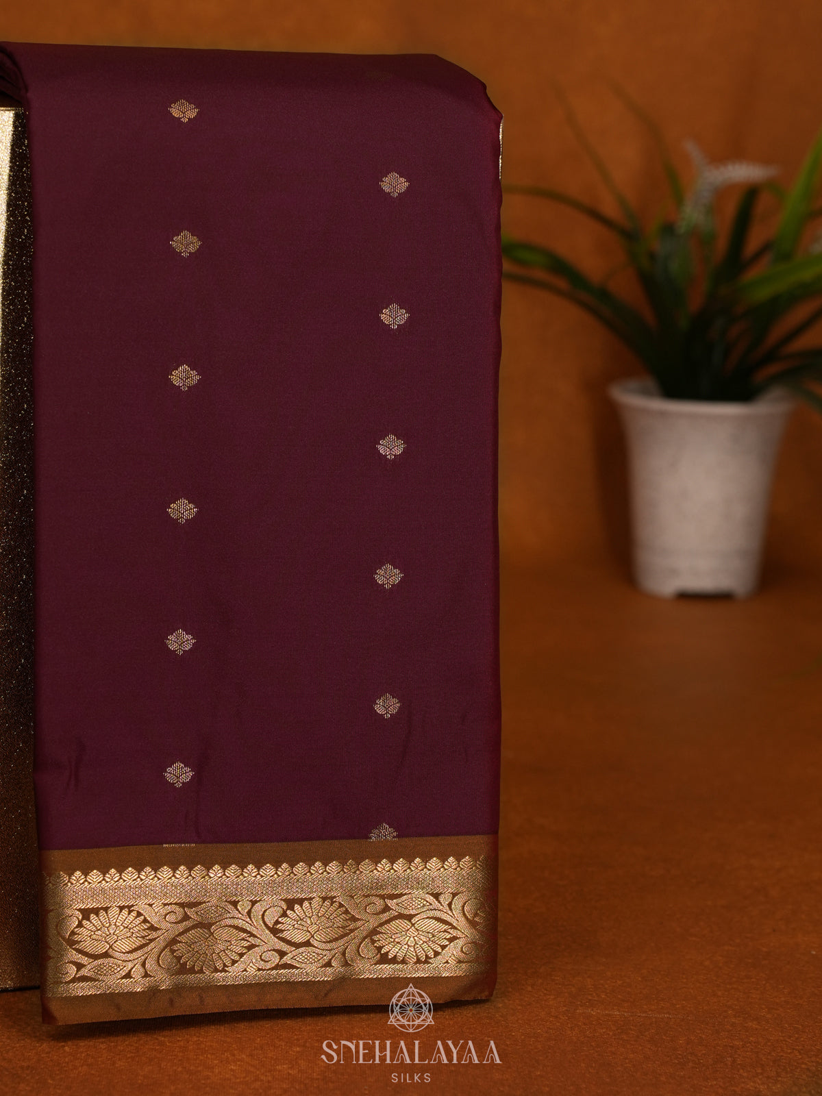 Maroon Art Silk Saree