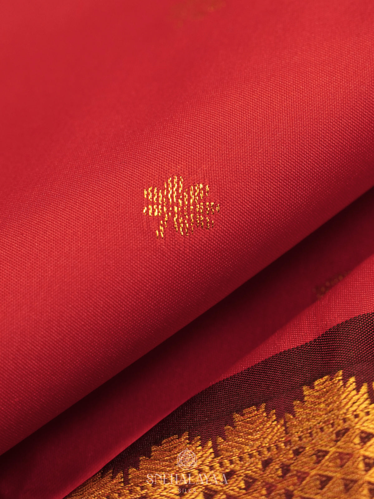 Ruby Red Art Silk Saree