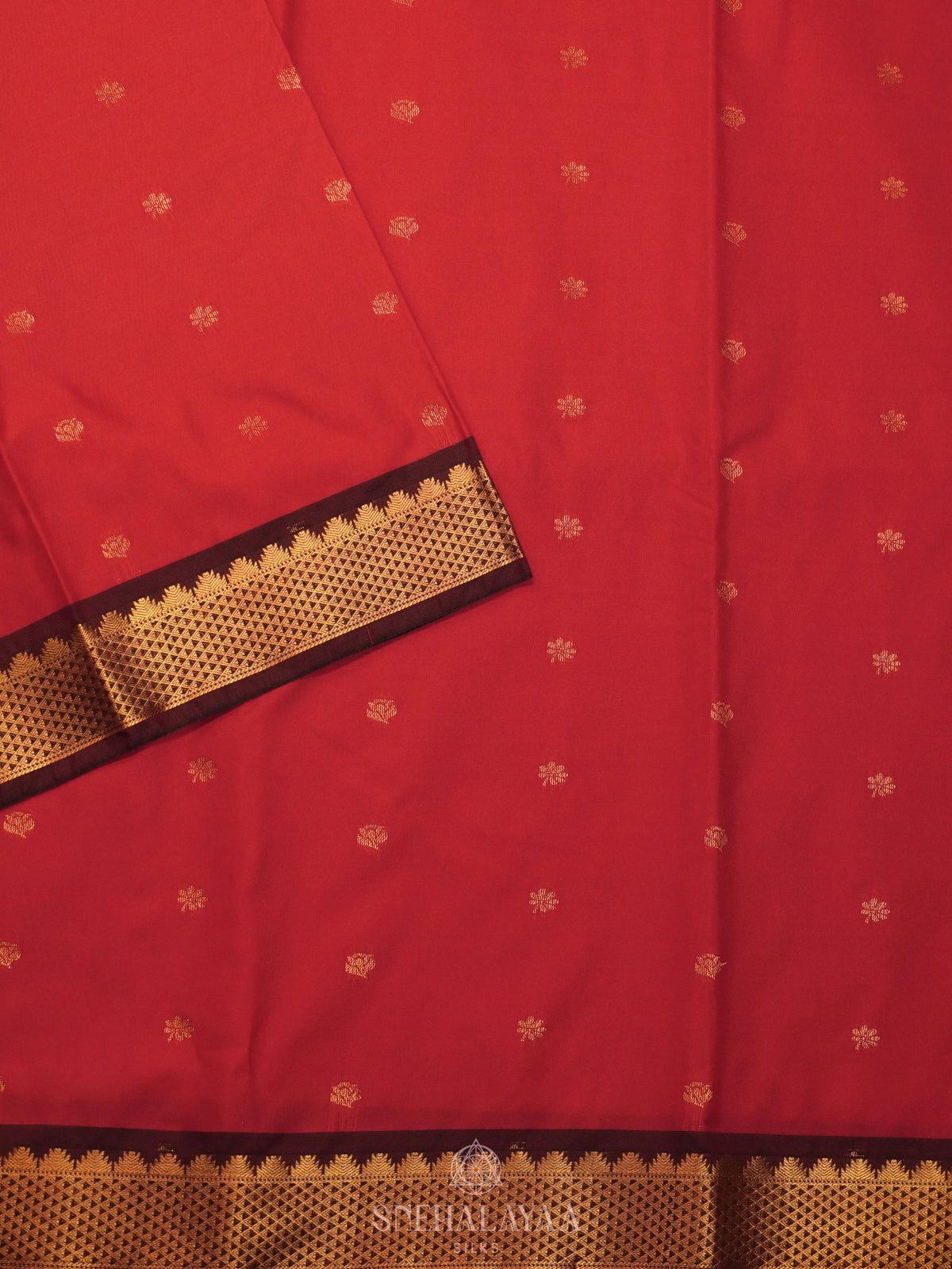 Ruby Red Art Silk Saree
