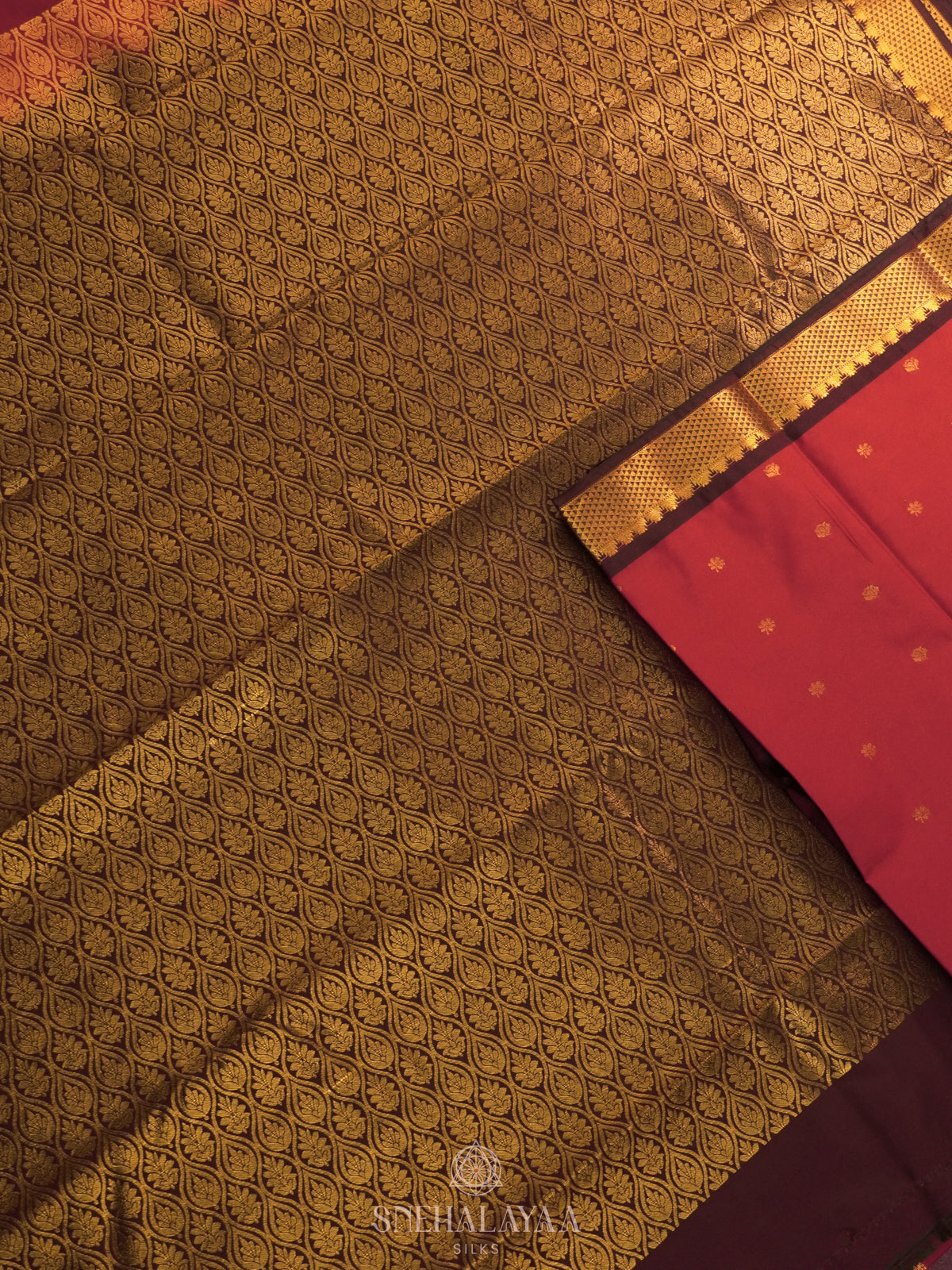Ruby Red Art Silk Saree