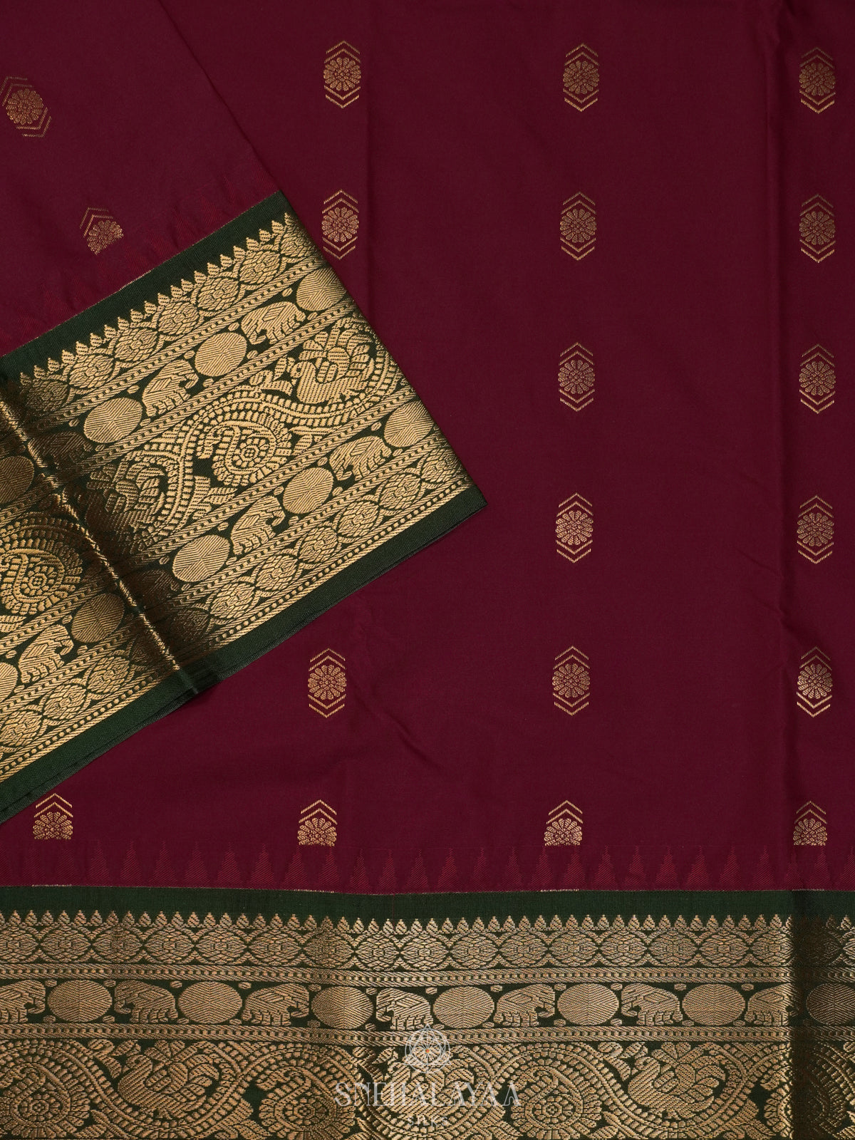 Maroon Art Silk Saree