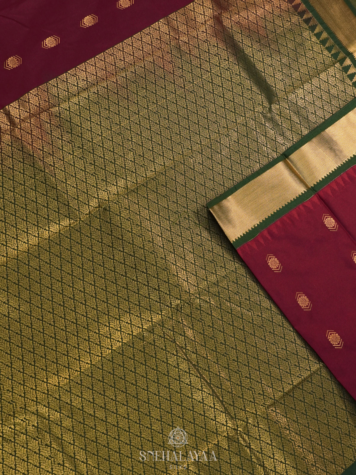 Maroon Art Silk Saree