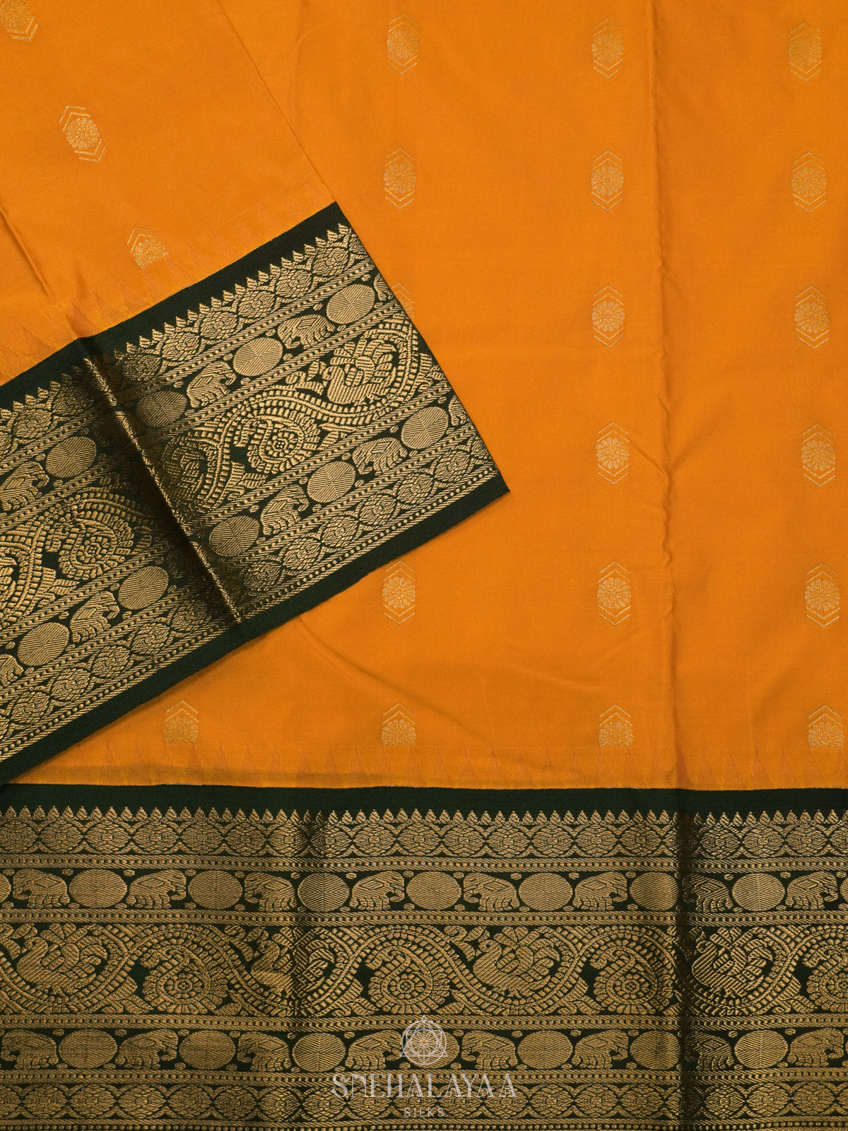 Mango Yellow Art Silk Saree