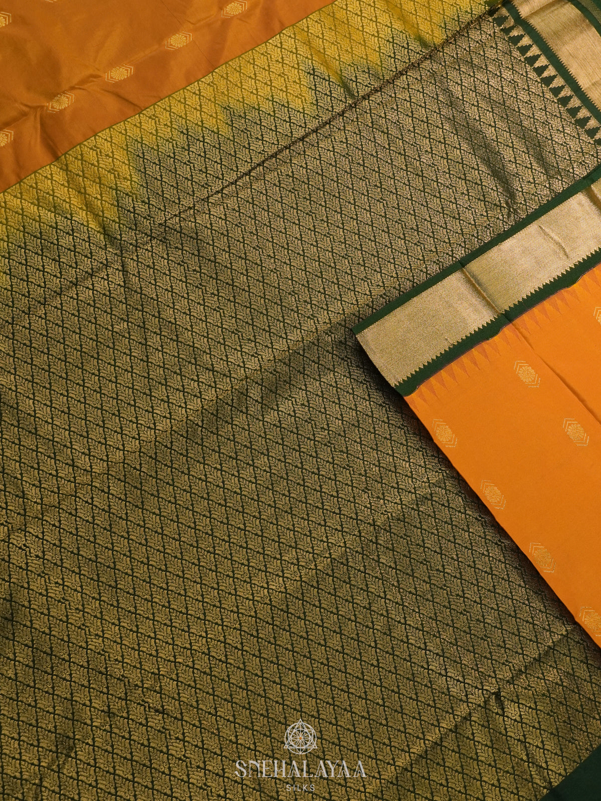 Mango Yellow Art Silk Saree
