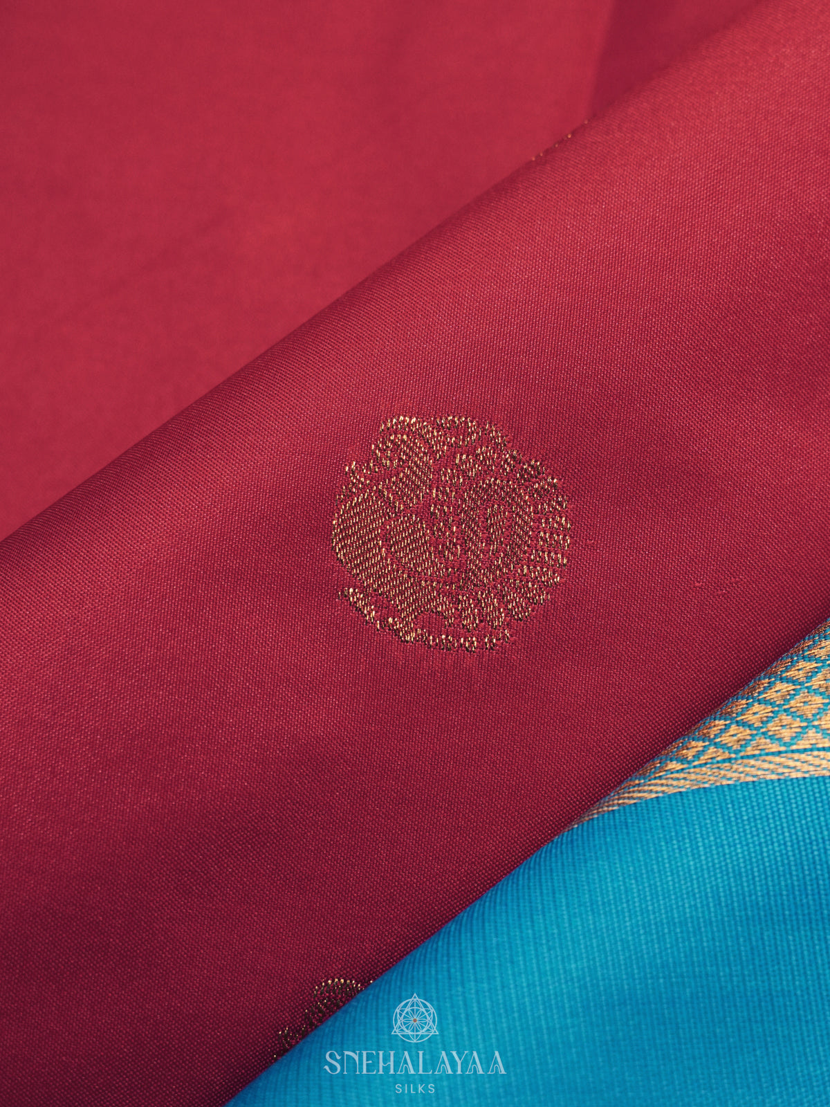 Ruby Red Art Silk Saree