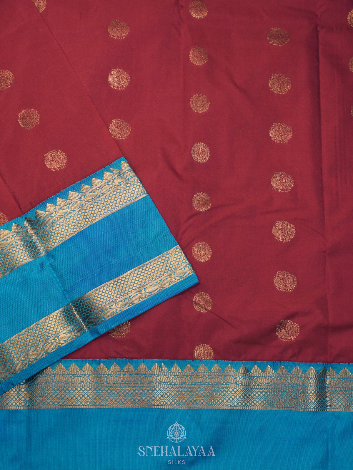 Ruby Red Art Silk Saree