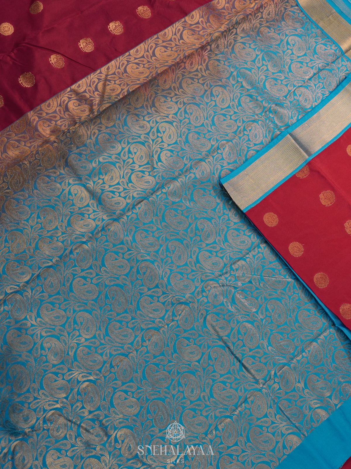 Ruby Red Art Silk Saree