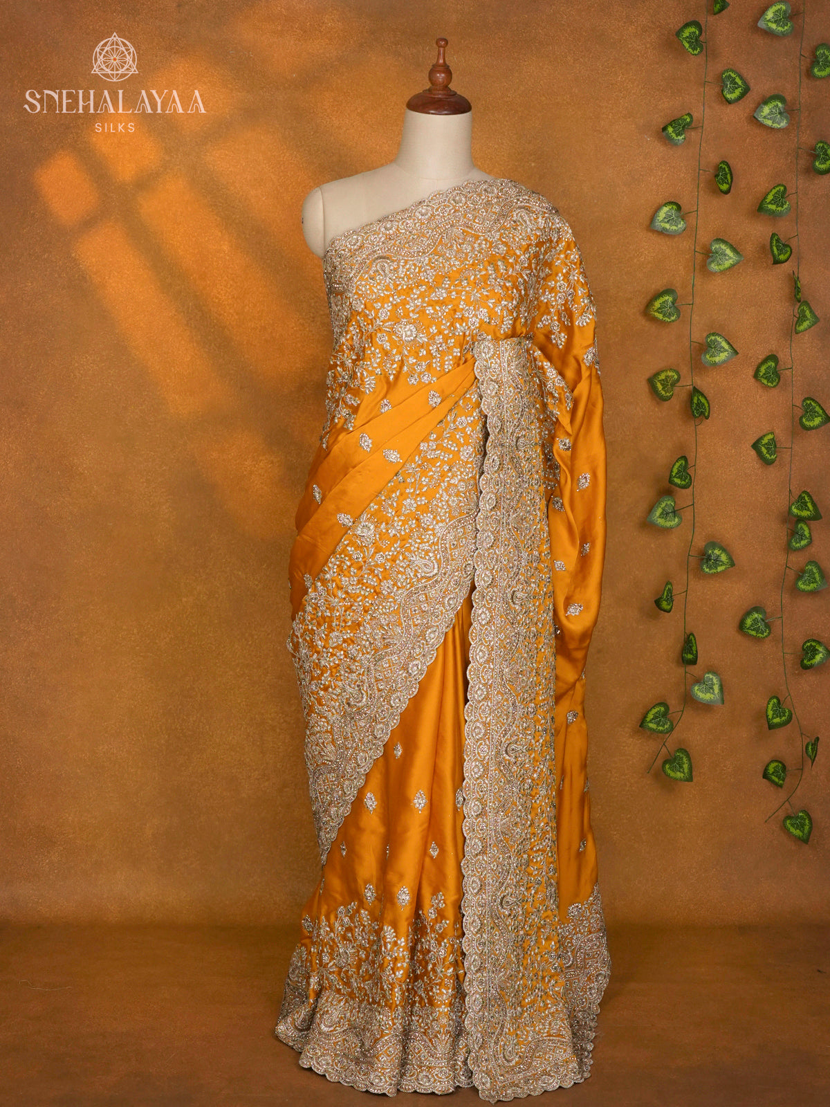 Mango Yellow Designer Saree