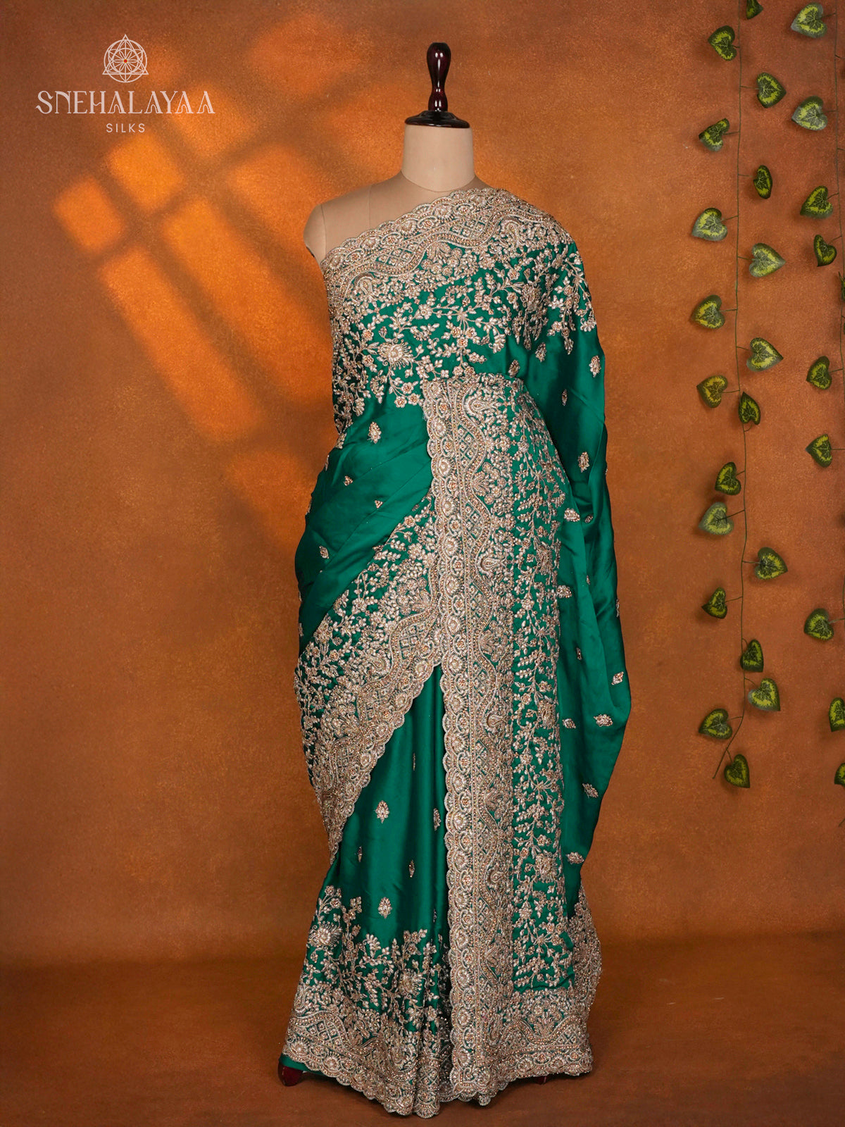 Teal Green Designer Saree