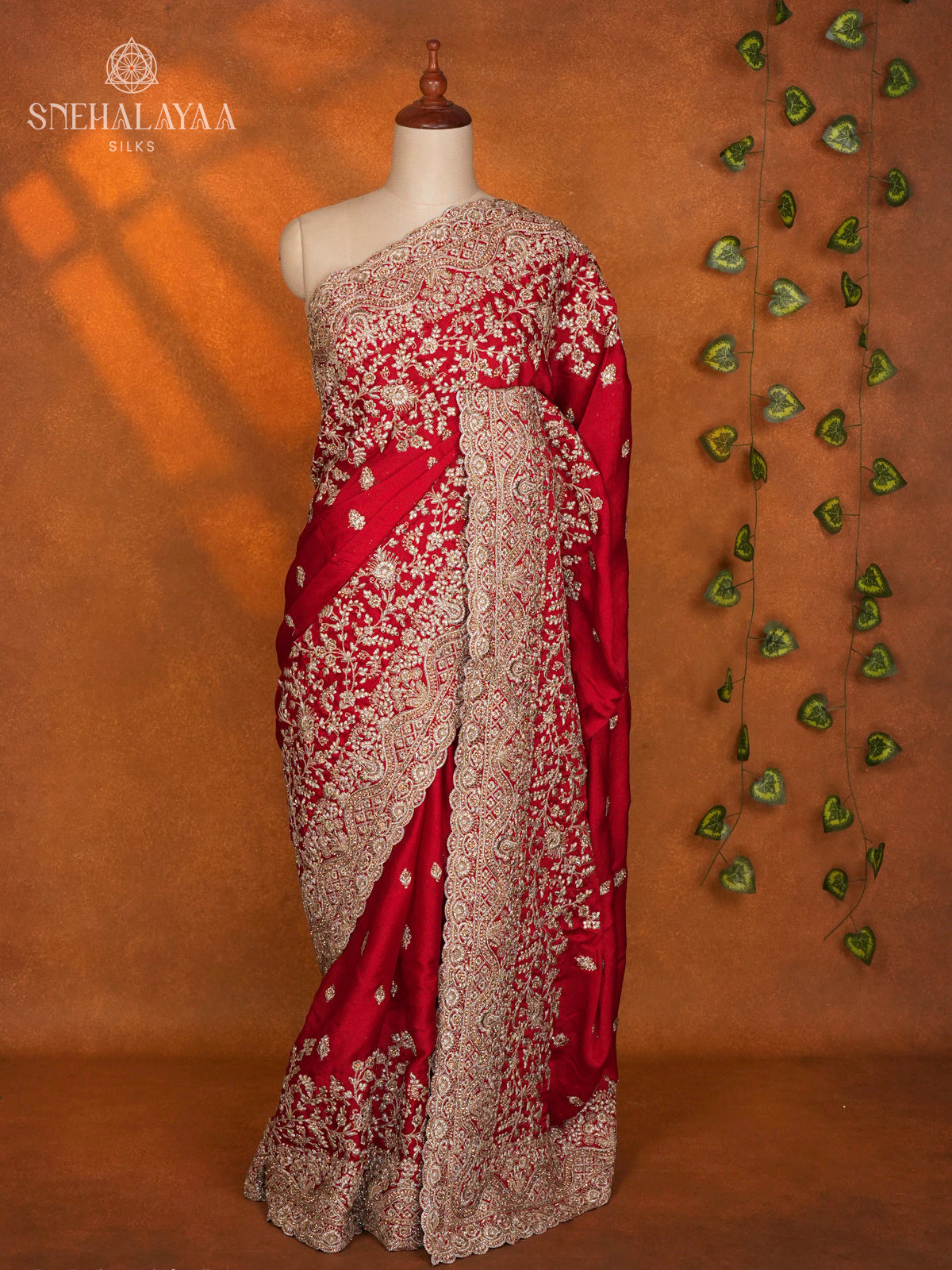 Red Designer Saree