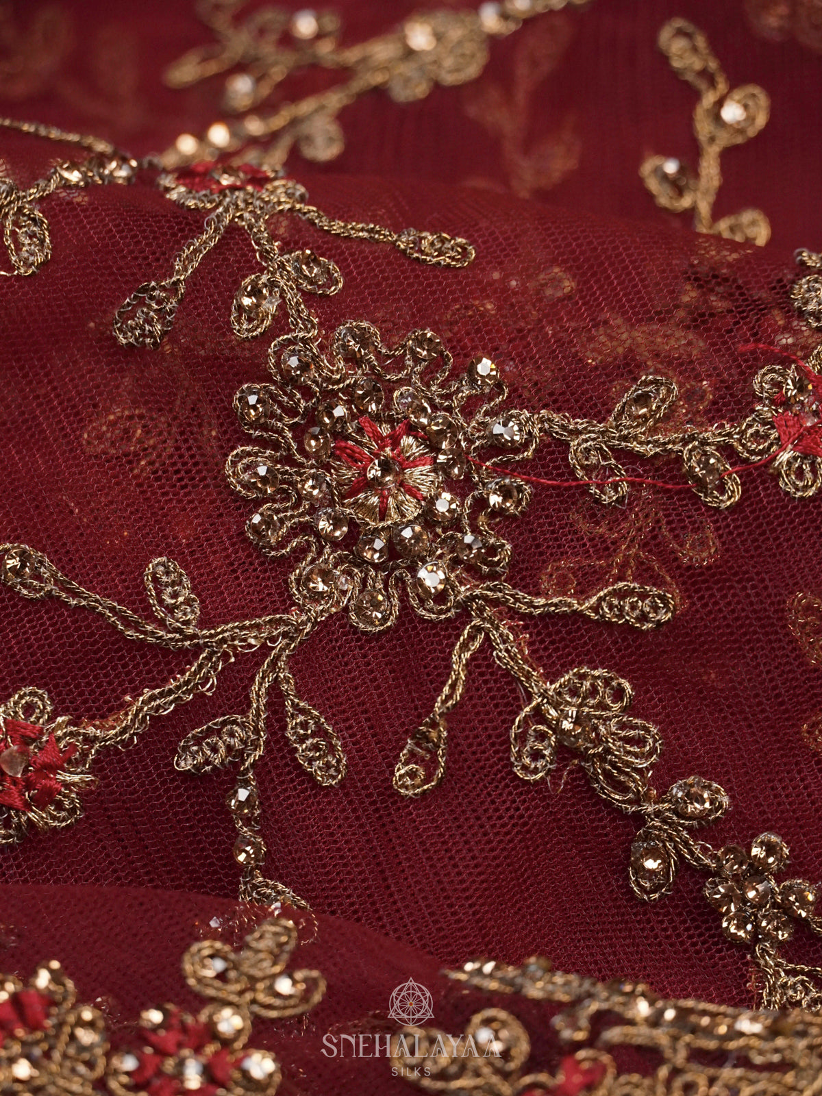 Maroon Designer Saree