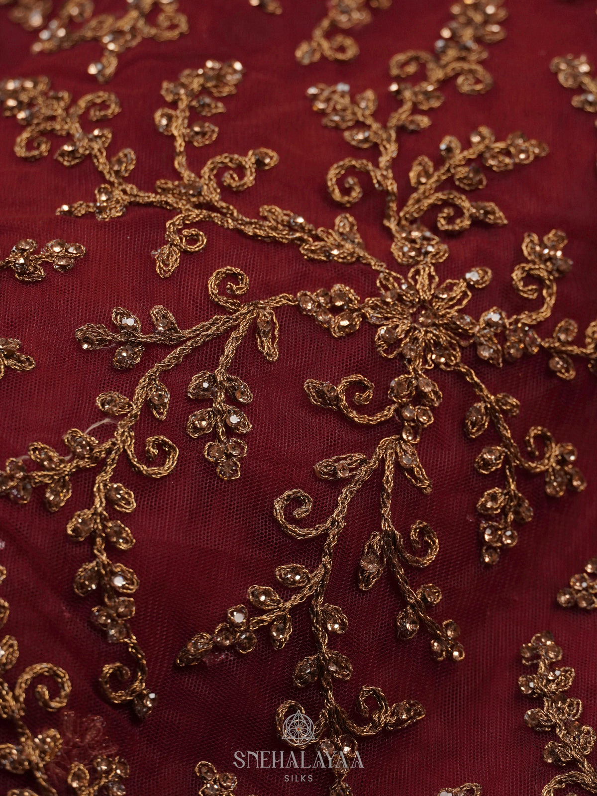 Maroon Designer Saree
