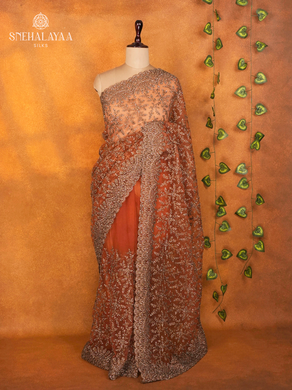 Orange Designer Saree