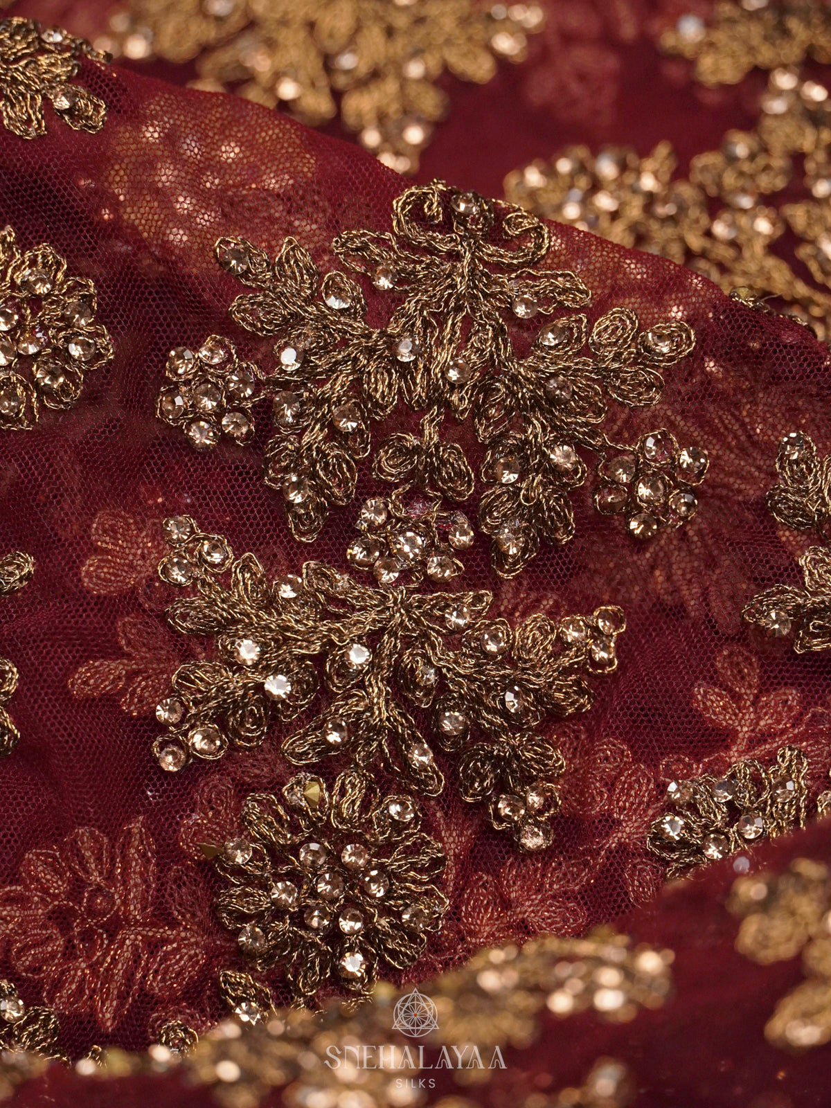 Maroon Designer Saree