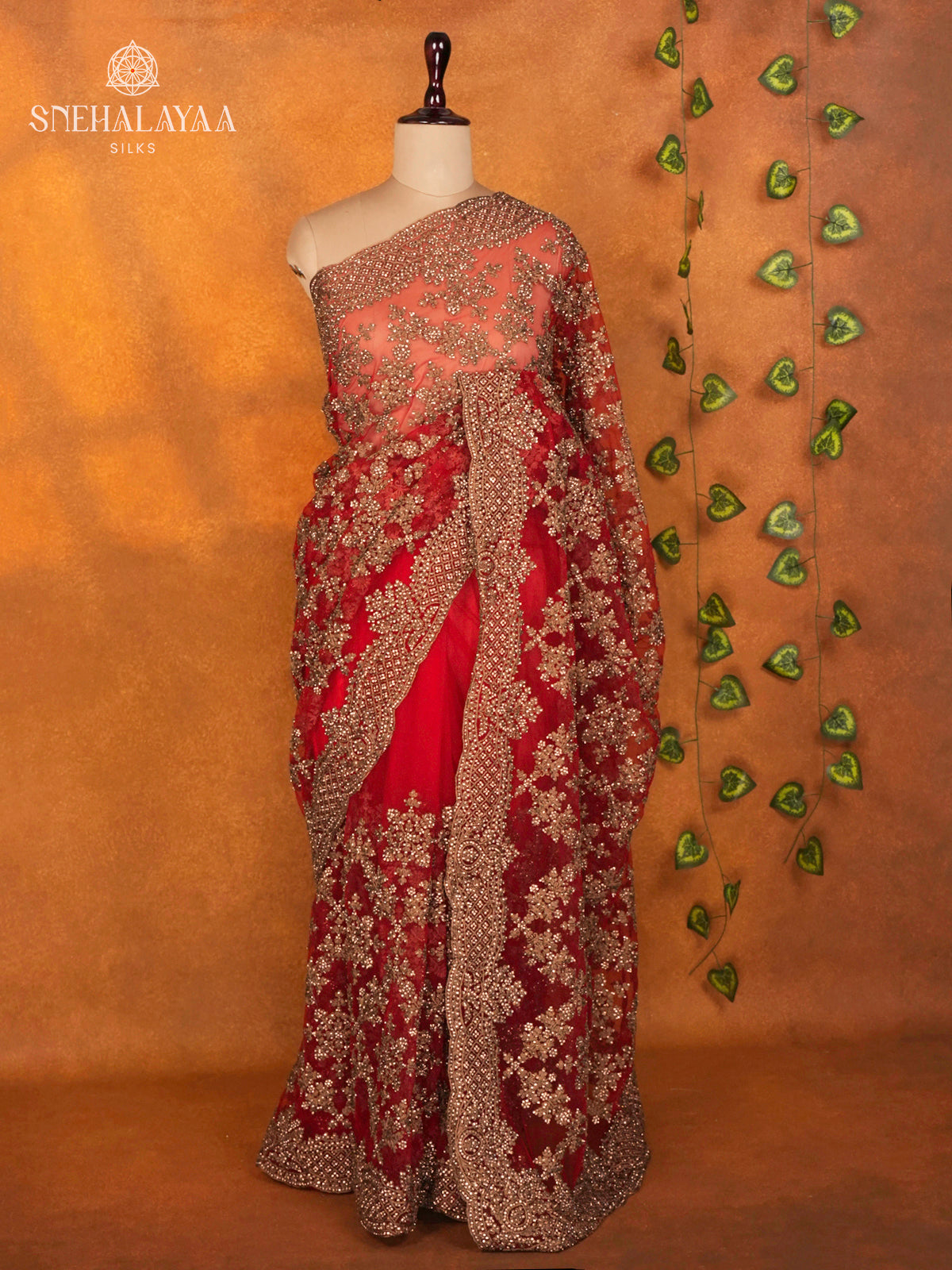 Red Designer Saree